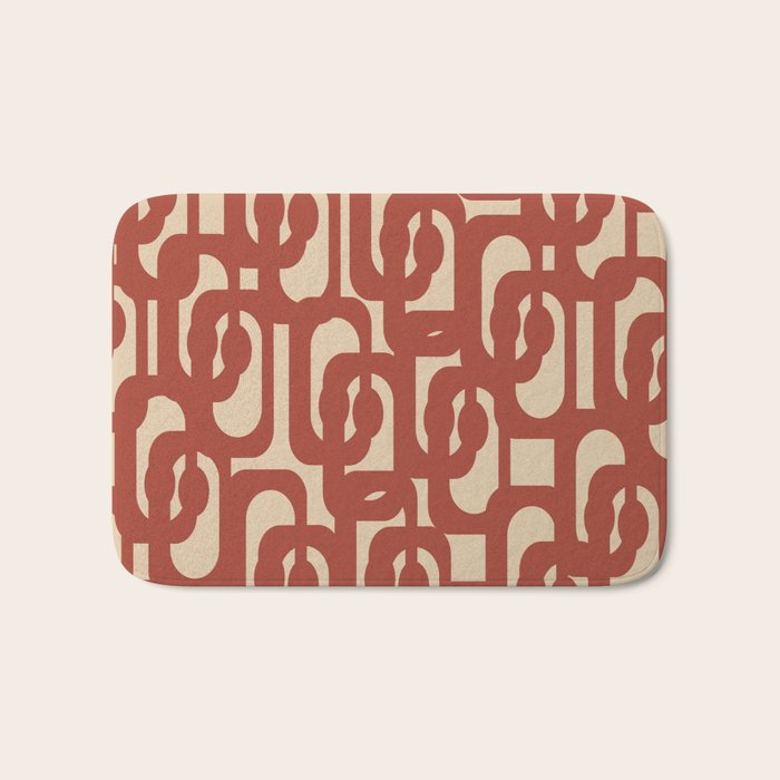 Art & Design Facebook ad example 43: Bath Mat Mid Century Modern Loop Pattern In Deep Clay And Beige by Kierkegaard Design Studio,