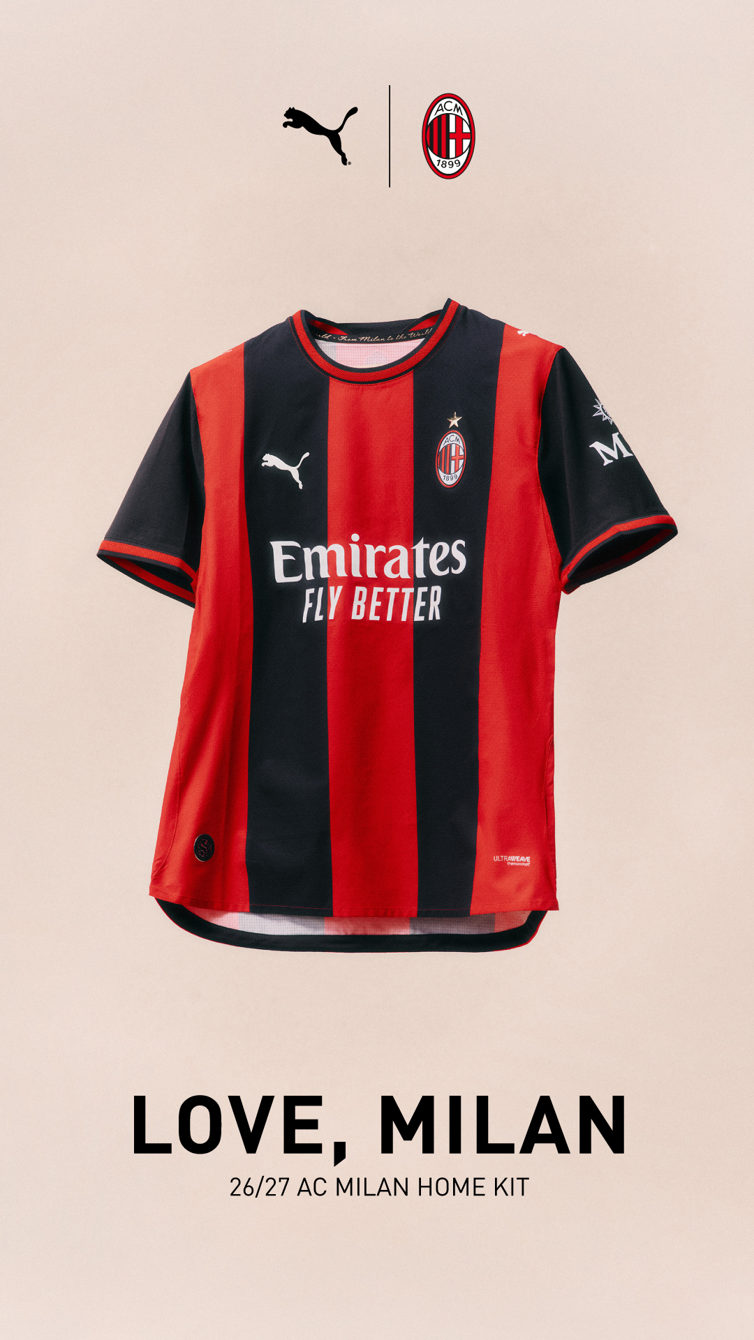 Fitness Facebook ad example 19: AC Milan 26/27 Home Kit