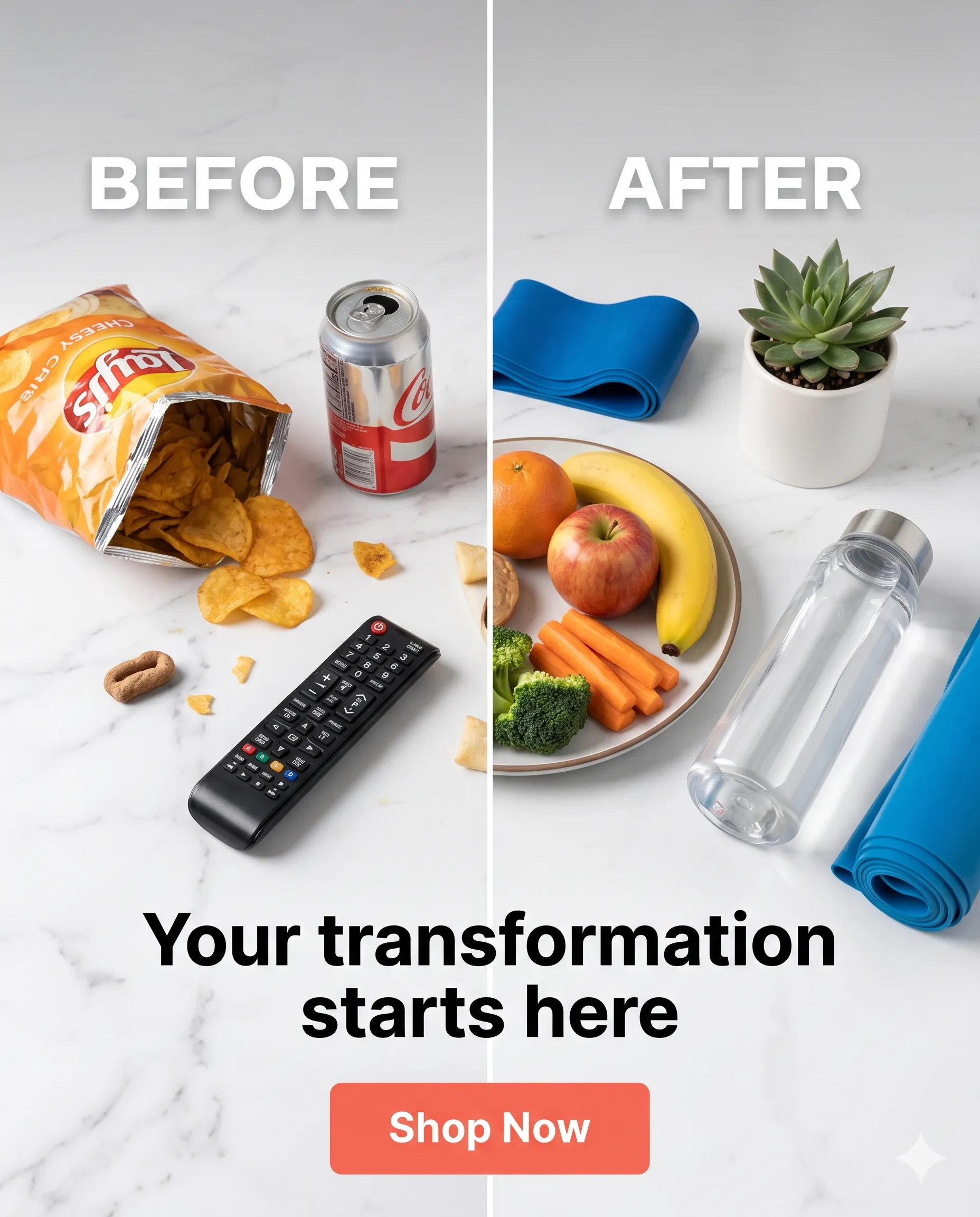 Before and after fitness ad