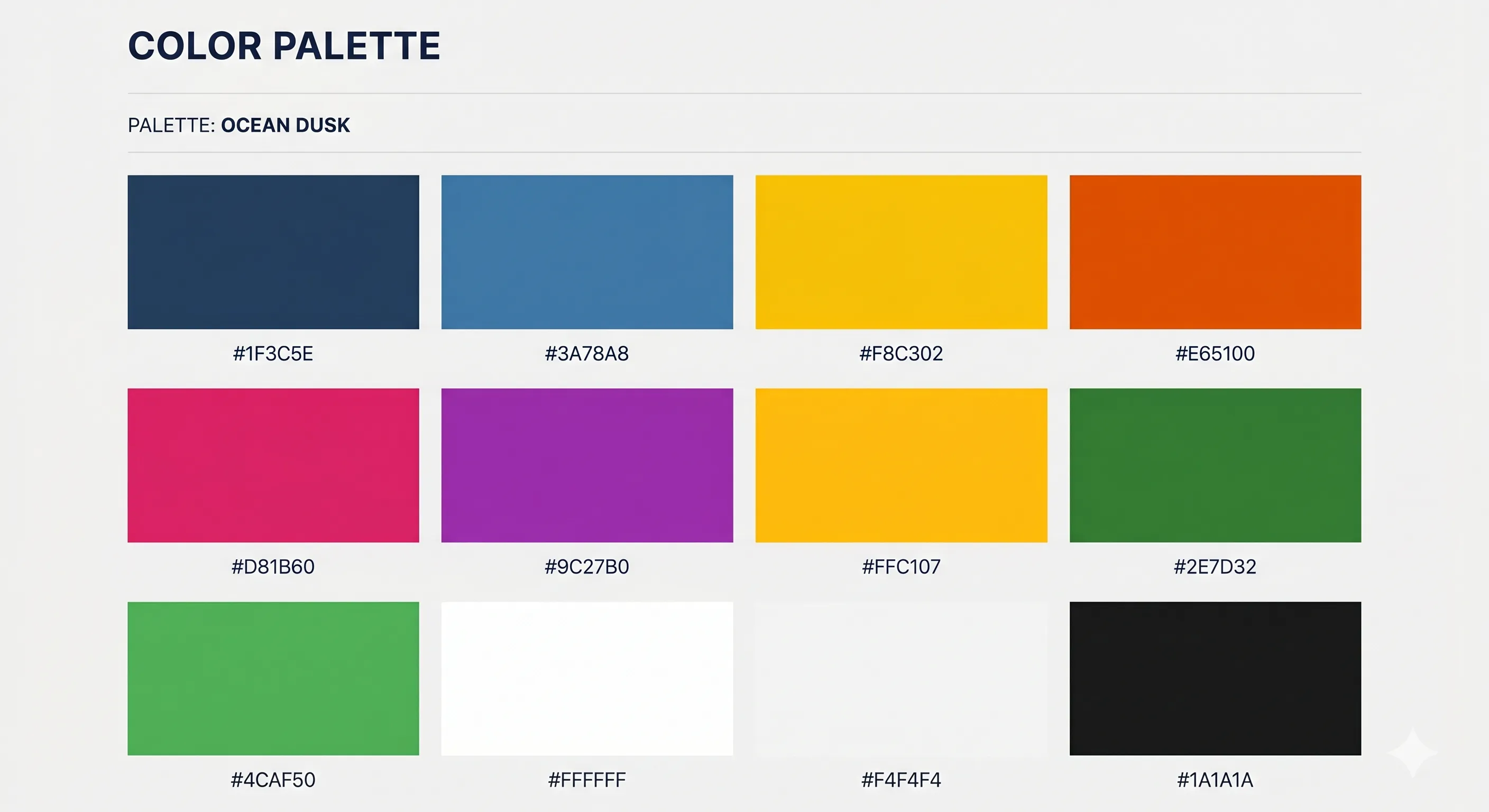 Brand color palette reference