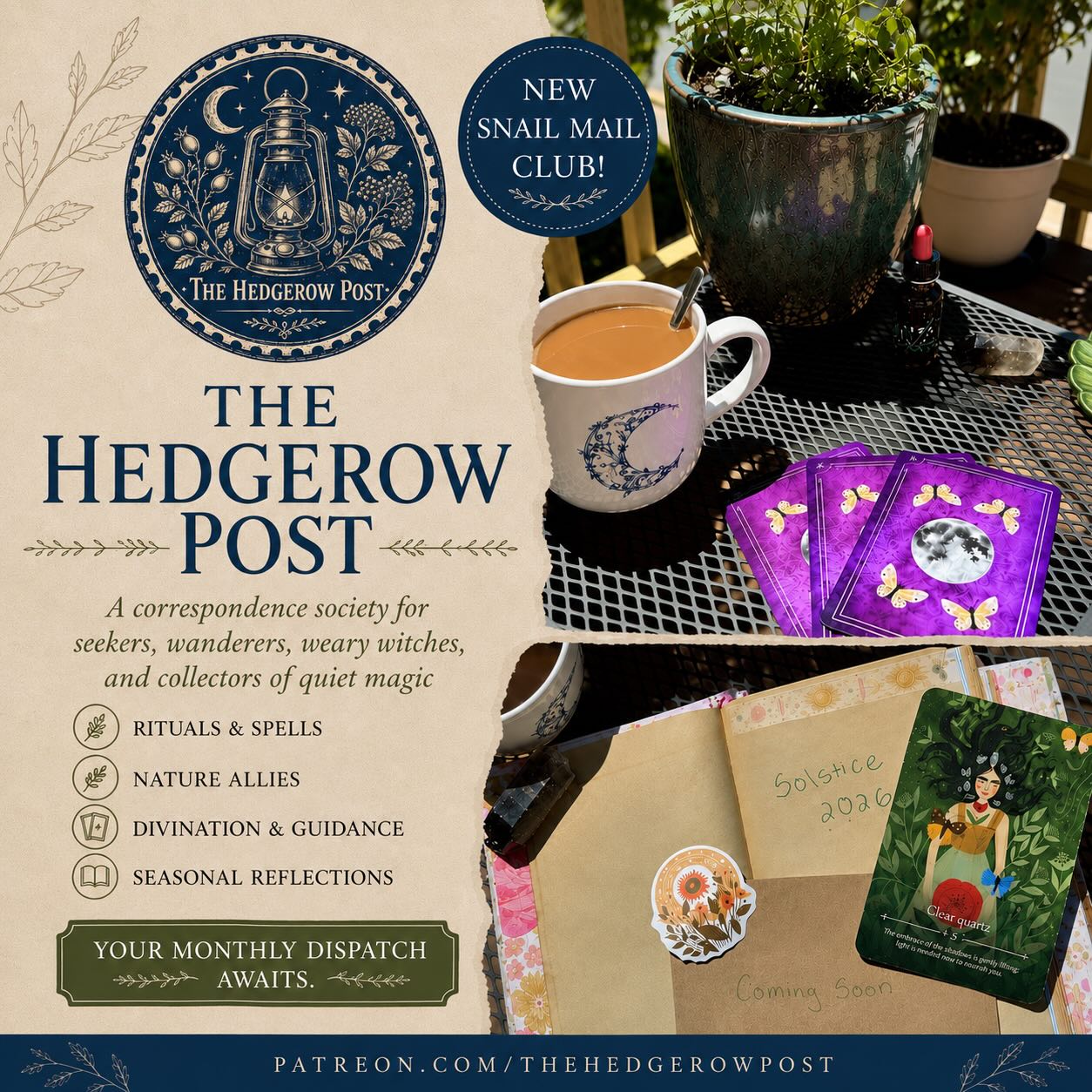 Subscriptions Facebook ad example 3: The Hedgerow Post — Quiet magic delivered by post