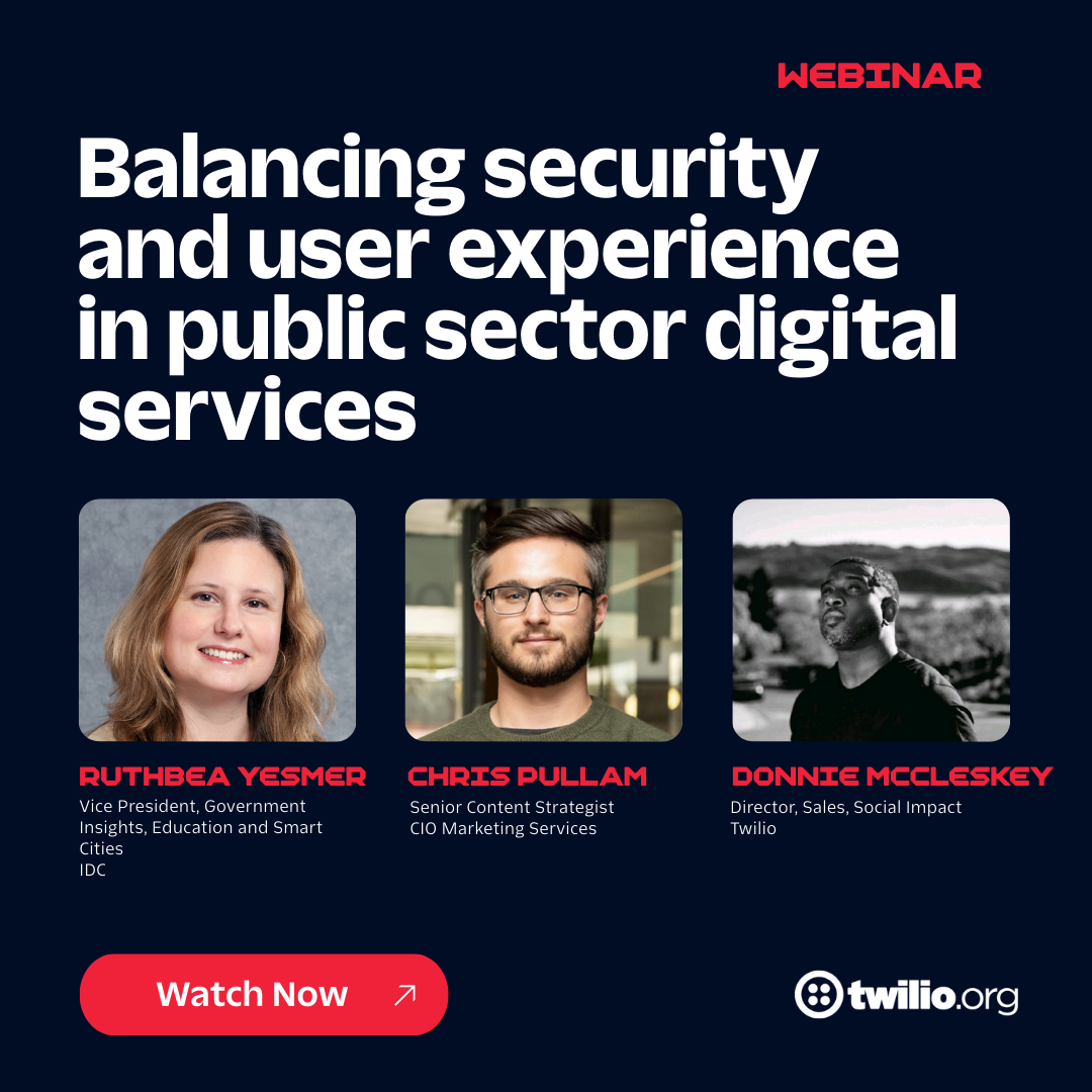 Software Facebook ad example 31: IDC + Twilio on Government Modernization