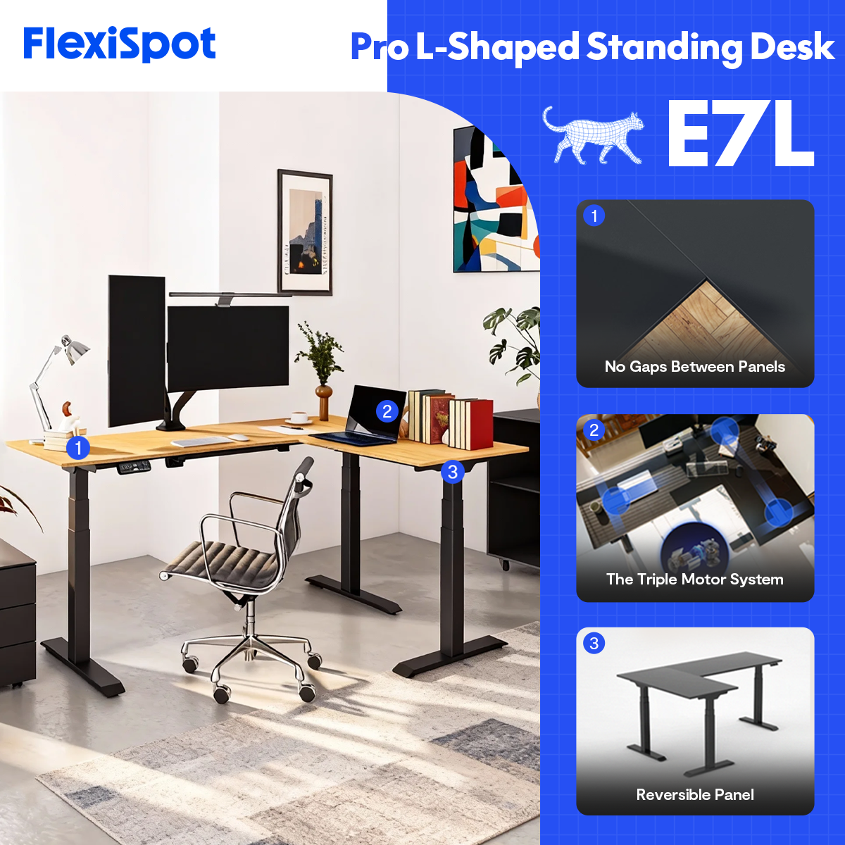 Office Facebook ad example 34: Pro L-Shaped Standing Desk (E7L)