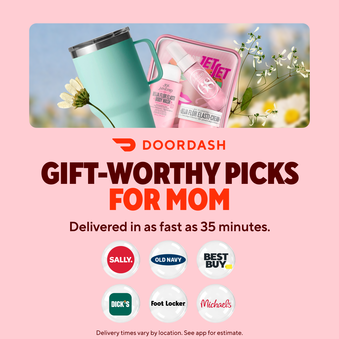 Apps Facebook ad example 32: Delivery in as little as 35 minutes