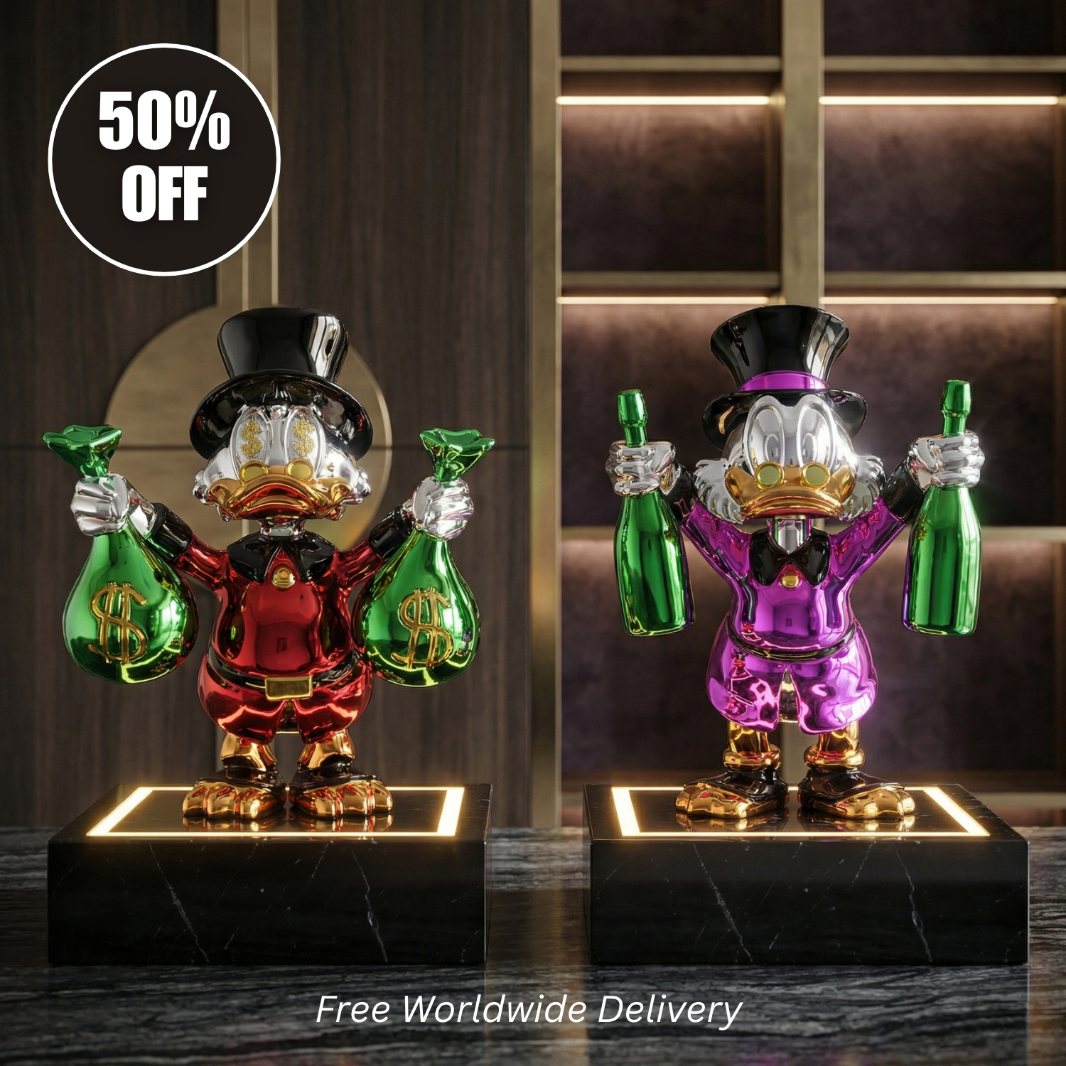 Art & Design Facebook ad example 2: UP TO 50% OFF 🔥