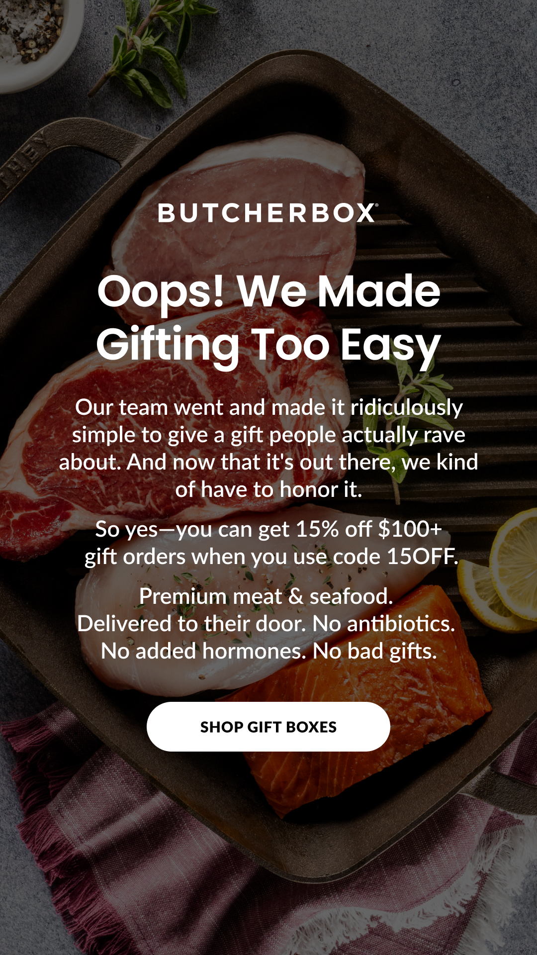 Subscriptions Facebook ad example 39: 15% Off Gift Boxes
