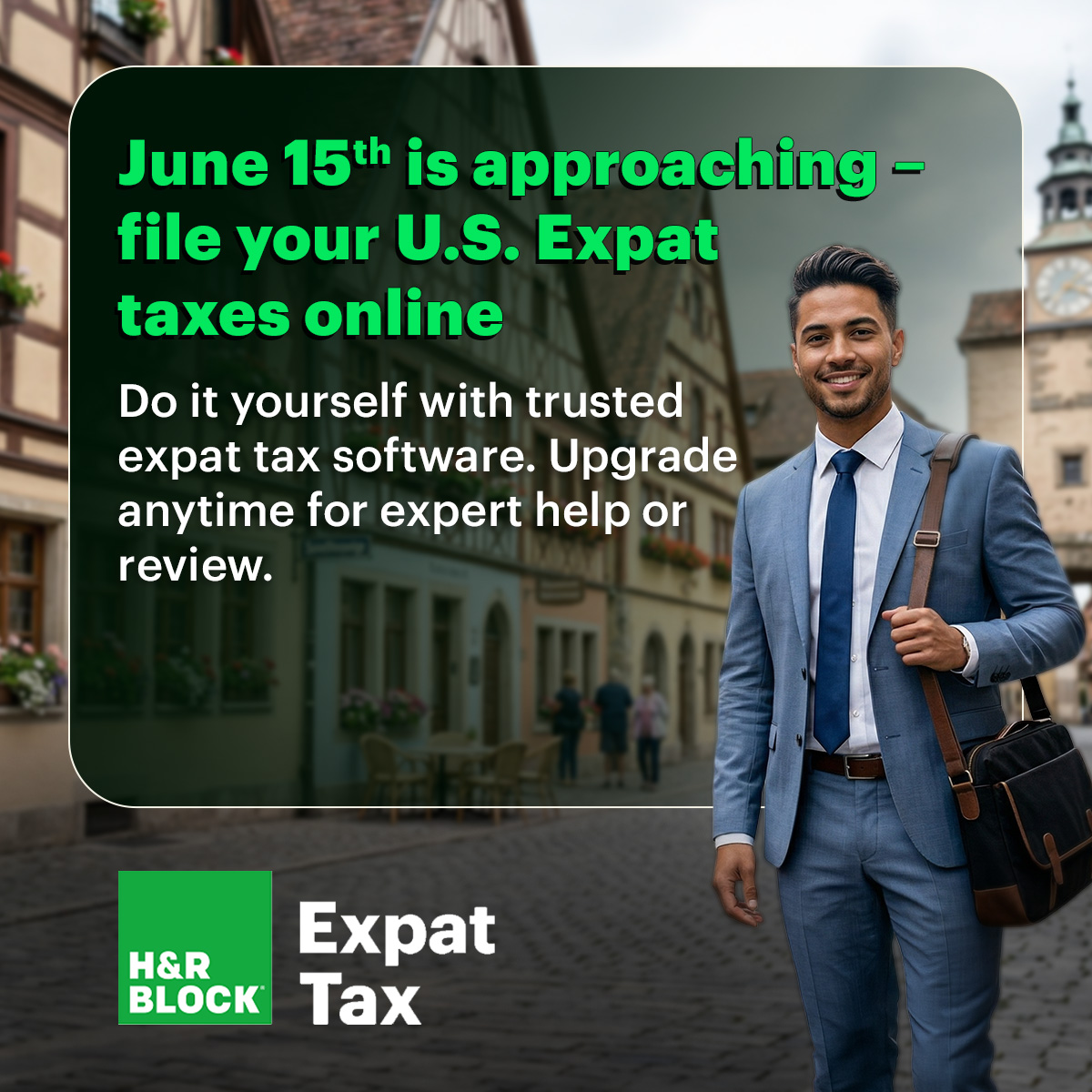 Finance Facebook ad example 8: US Expats: File US Taxes Before June 15th Deadline