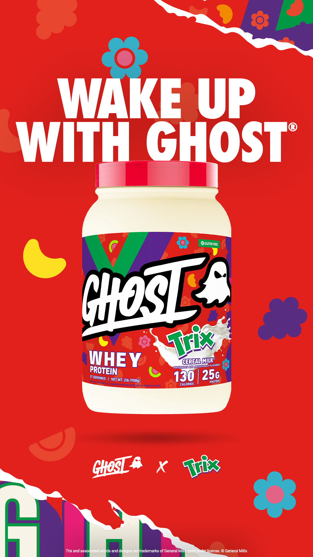 Supplements Facebook ad example 35: GHOST® WHEY x TRIX™ "CEREAL MILK®"    