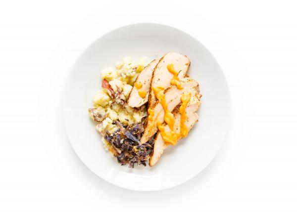 Subscriptions Facebook ad example 20: Grilled Chicken with Crushed Potatoes,