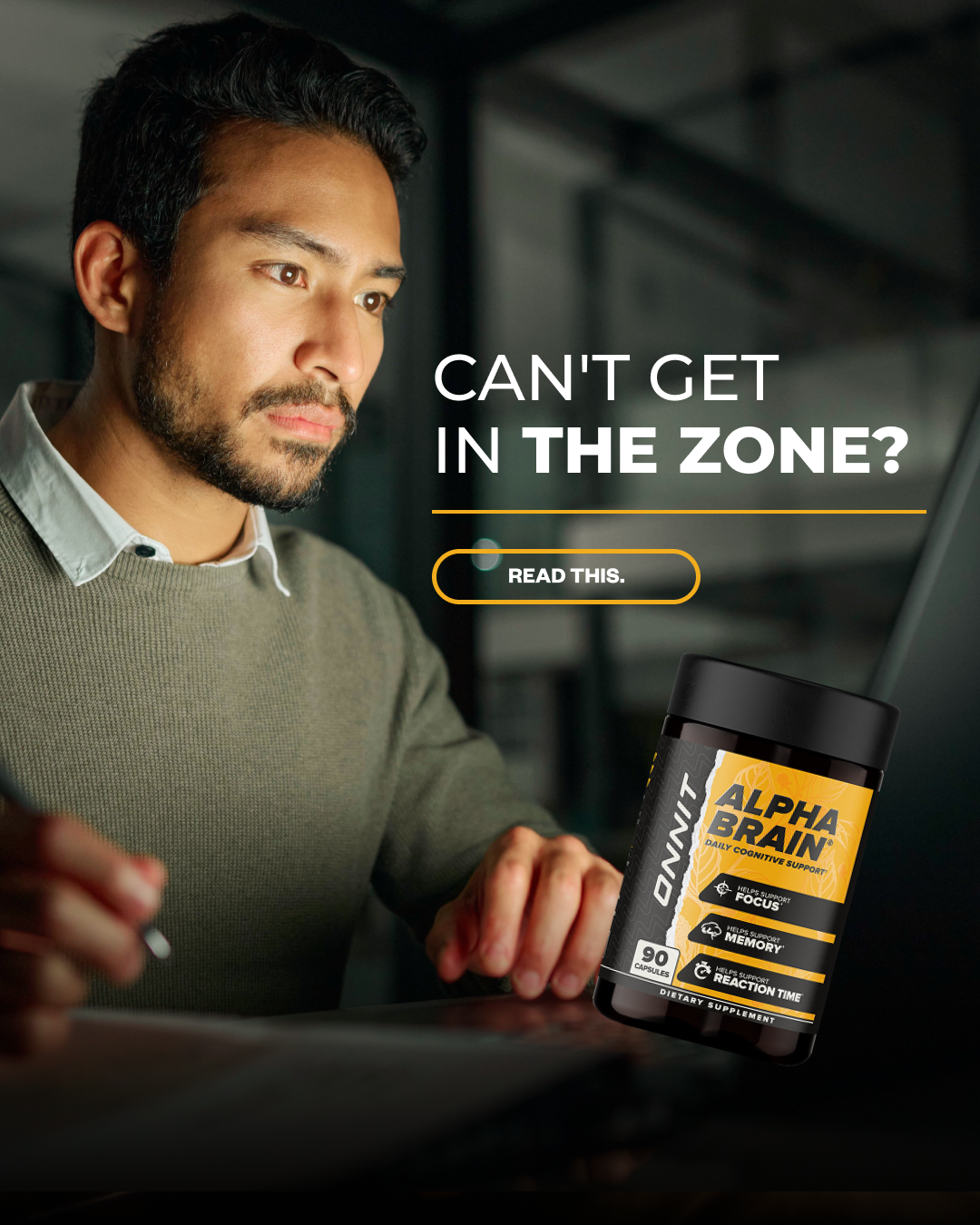 Supplements Facebook ad example 47: Refine Your Flow State