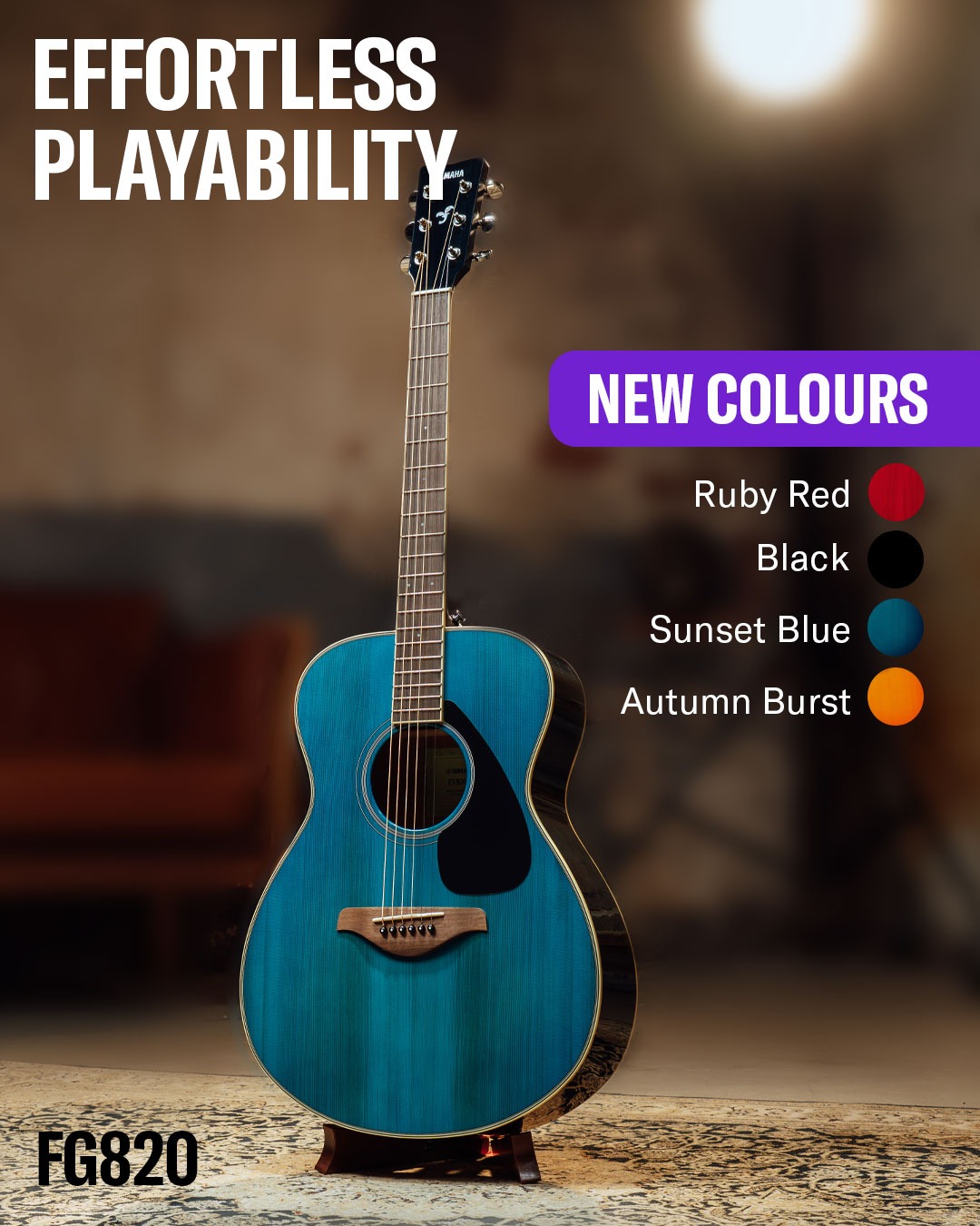 Entertainment Facebook ad example 28: Explore the Yamaha FG / FS 800 Series
