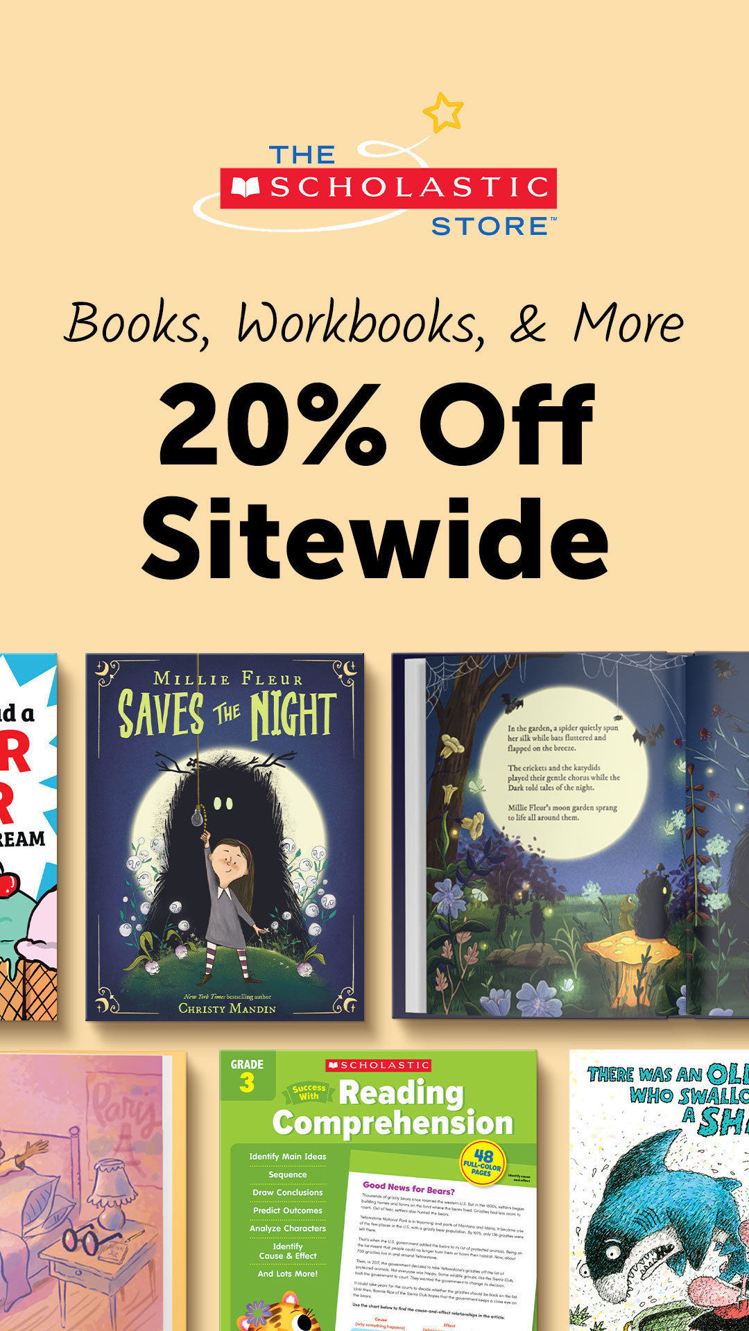Books Facebook ad example 47: 20% Off Sitewide