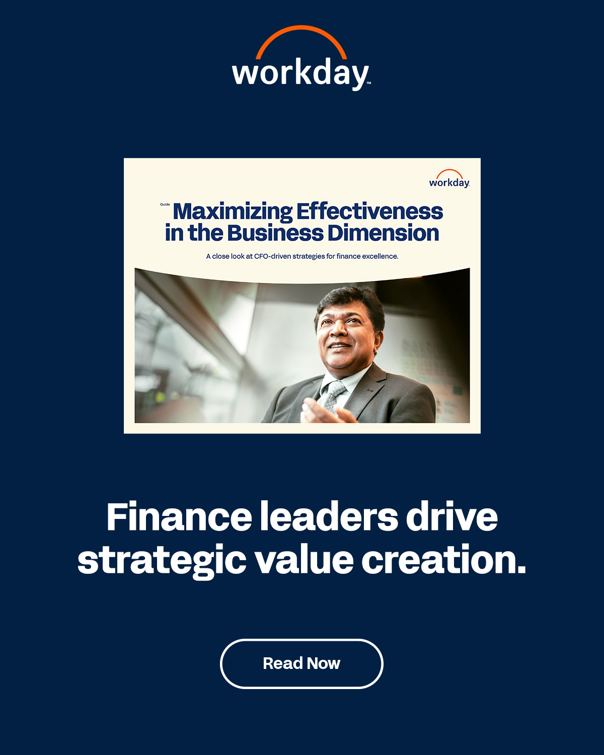 Software Facebook ad example 12: CFOs—it’s time to start shaping business outcomes.