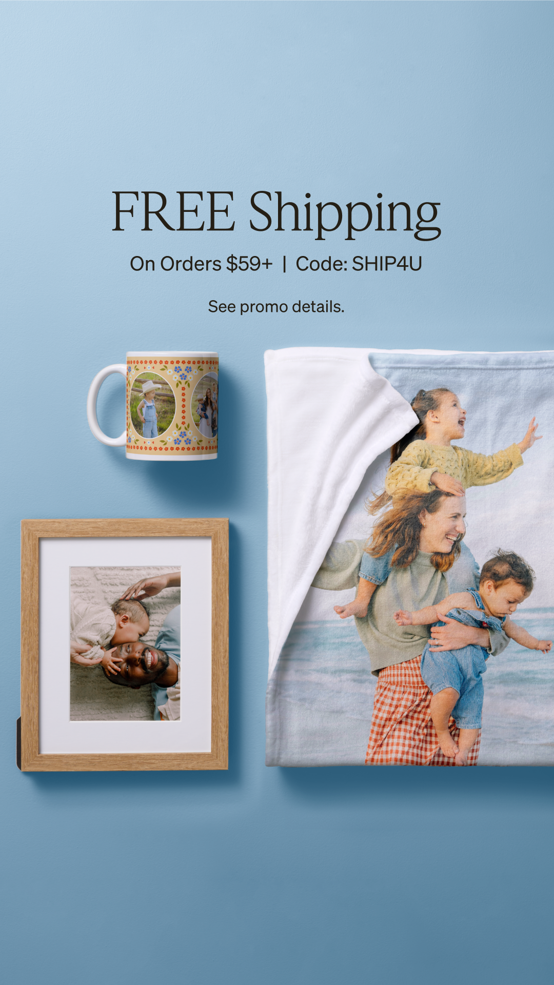 Weddings Facebook ad example 17: Use code SHIP4U