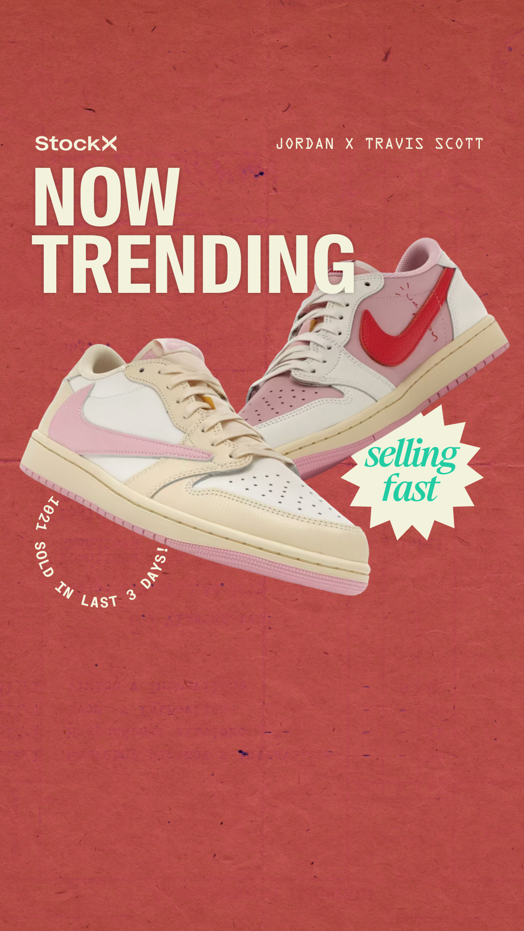 Ecommerce Facebook ad example 7: Jordan x Travis Scott on StockX