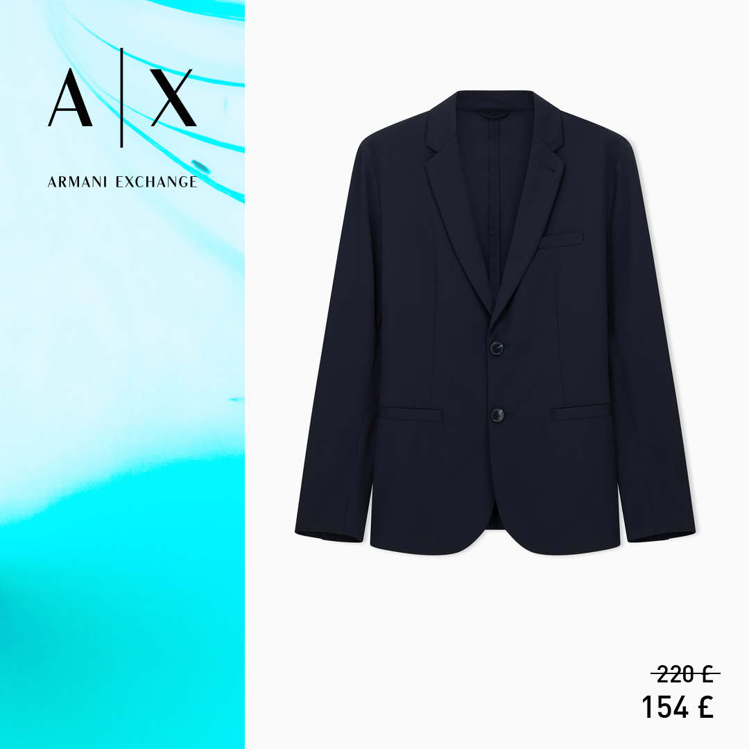 Fashion Facebook ad example 8: Single-breasted jacket in stretch twill  Navy Blue