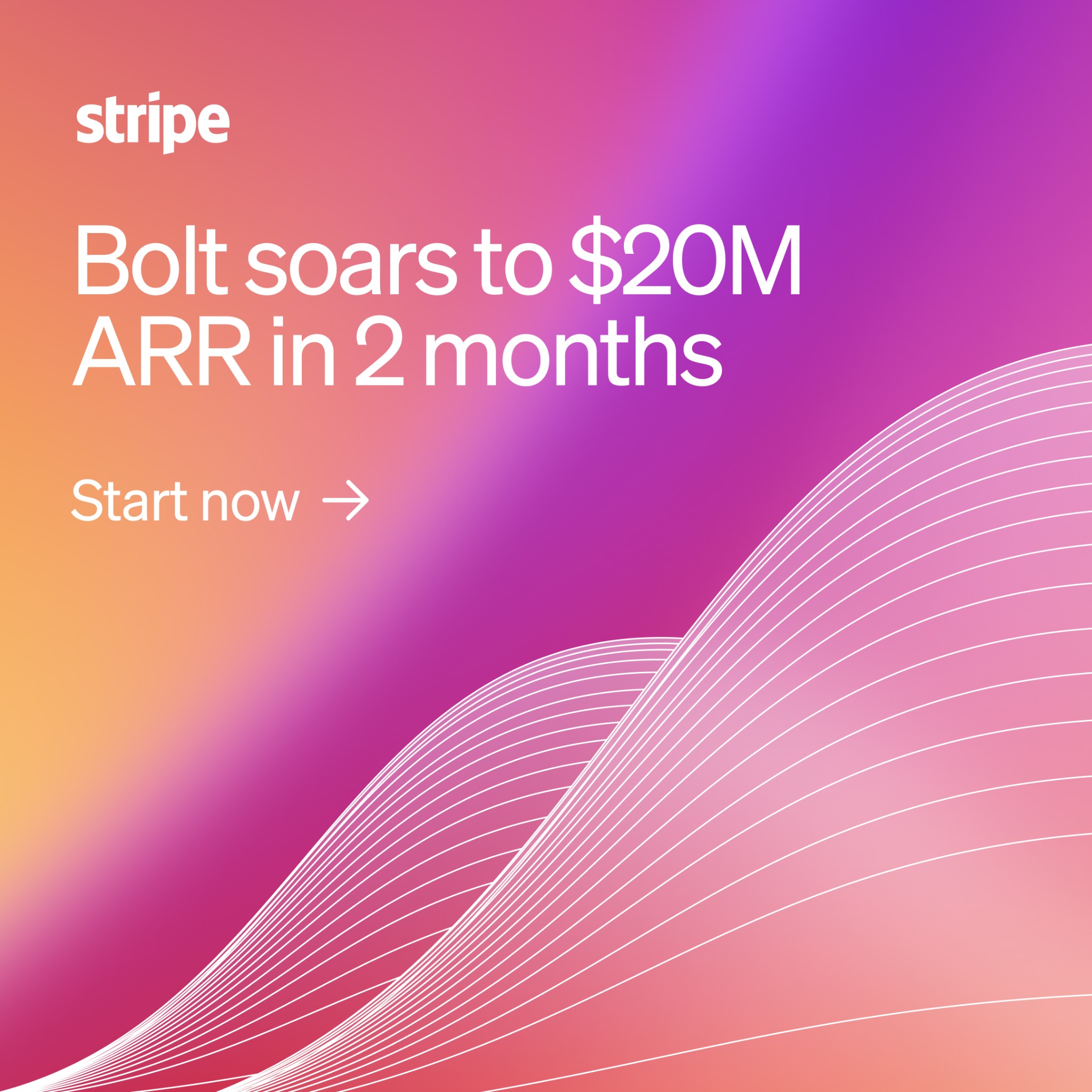 Software Facebook ad example 50: Grow faster with Stripe