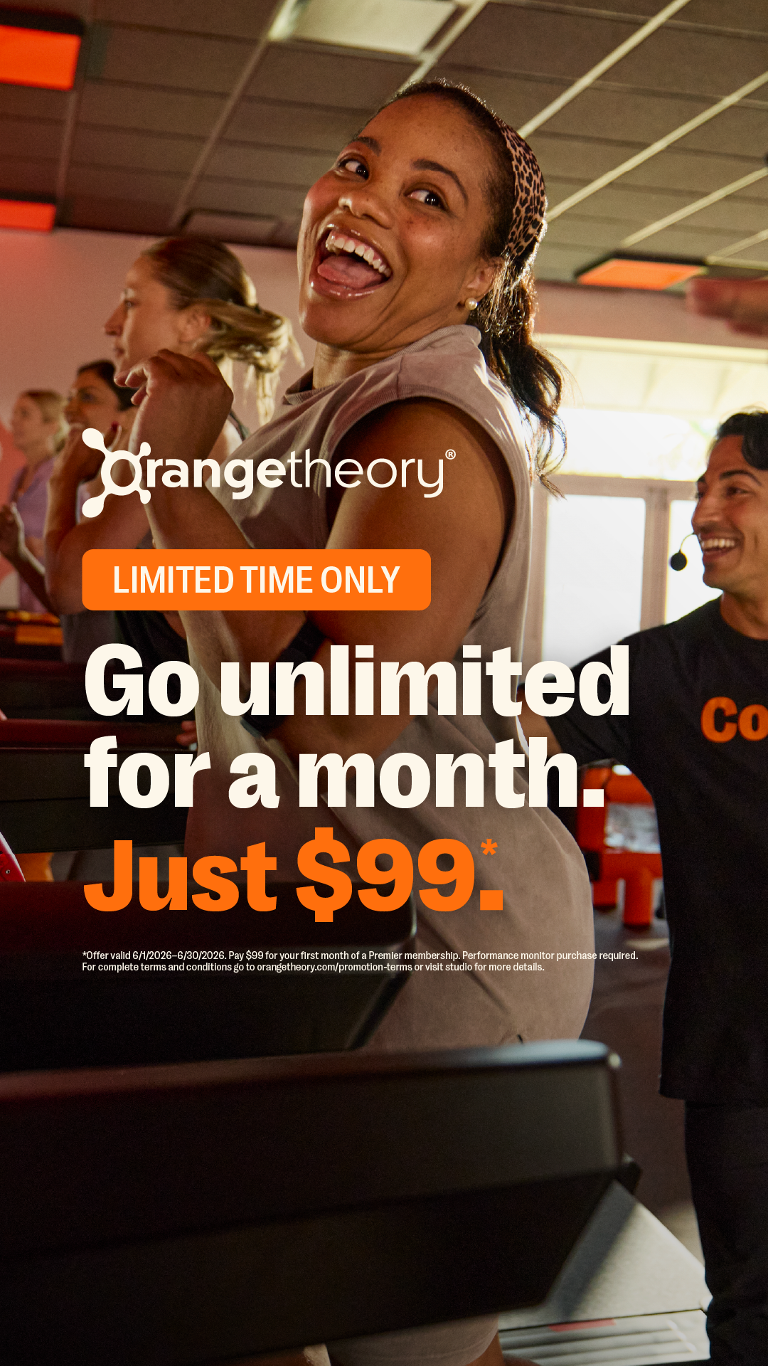 Fitness Facebook ad example 35: Unlimited For $99*​