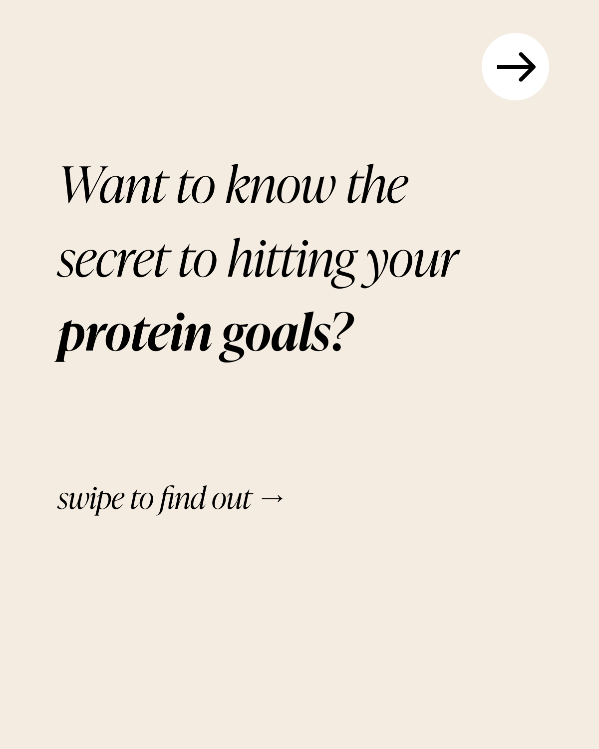 Supplements Facebook ad example 39: The Secret to Hitting Your Protein Goals is...