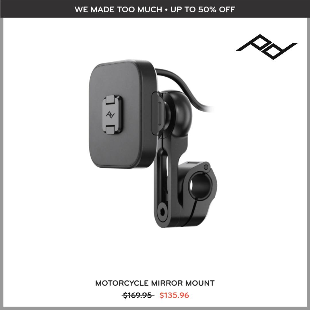 Photography Facebook ad example 50: Motorcycle Mirror Mount | Charging | Locking