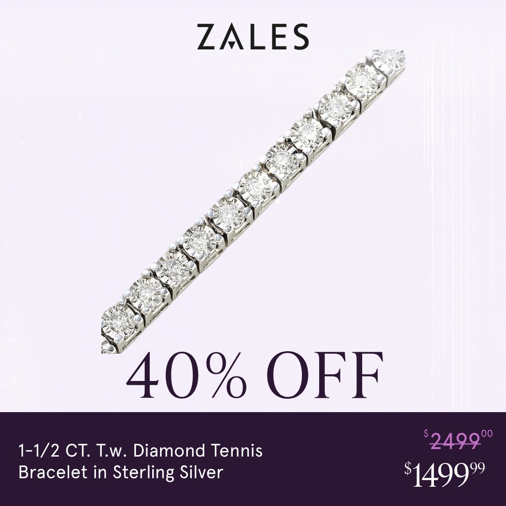 Jewelry Facebook ad example 16: 1-1/2 CT. T.w. Diamond Tennis Bracelet in Sterling Silver