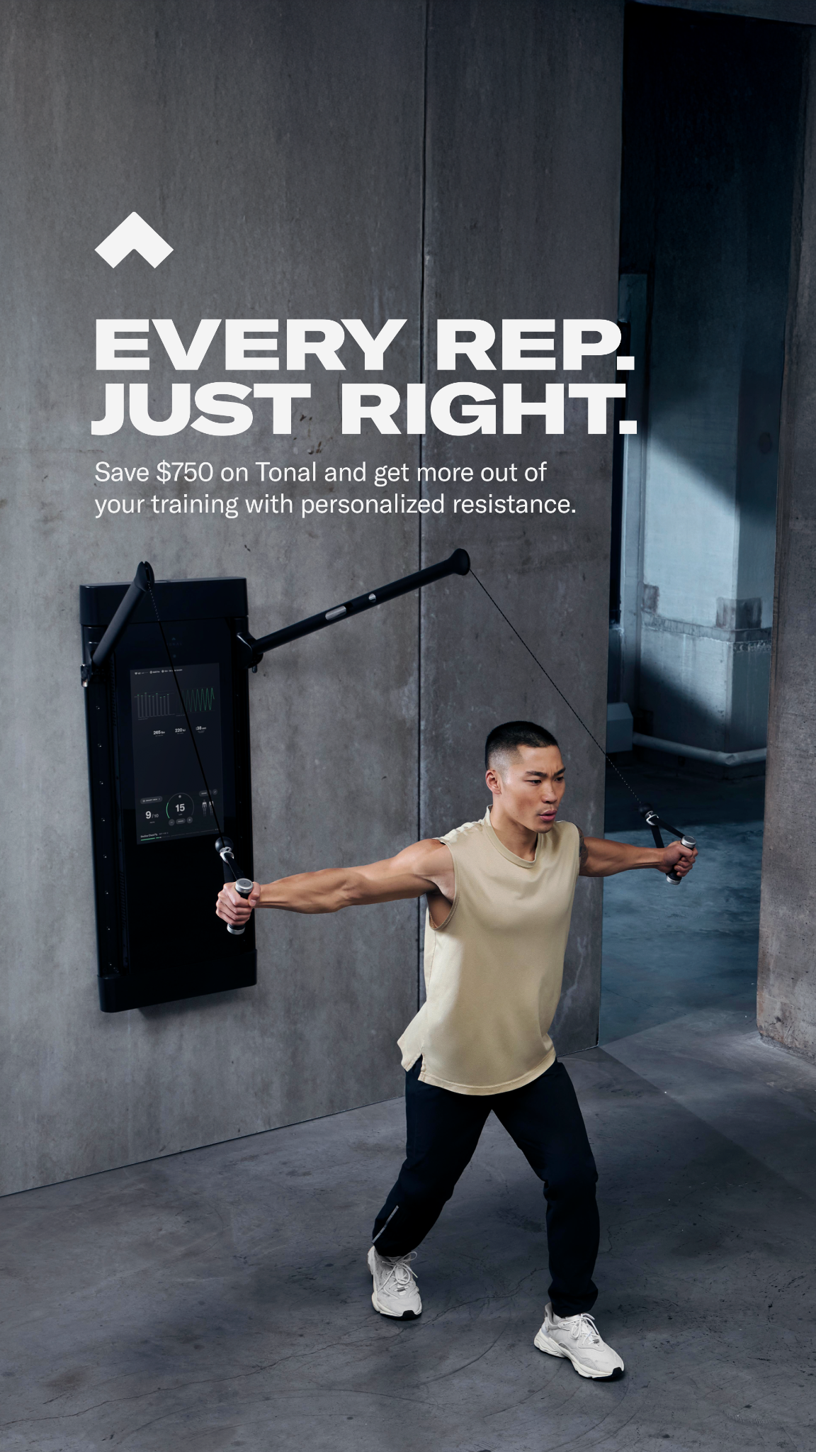 Fitness Facebook ad example 46: Save $750 on Tonal