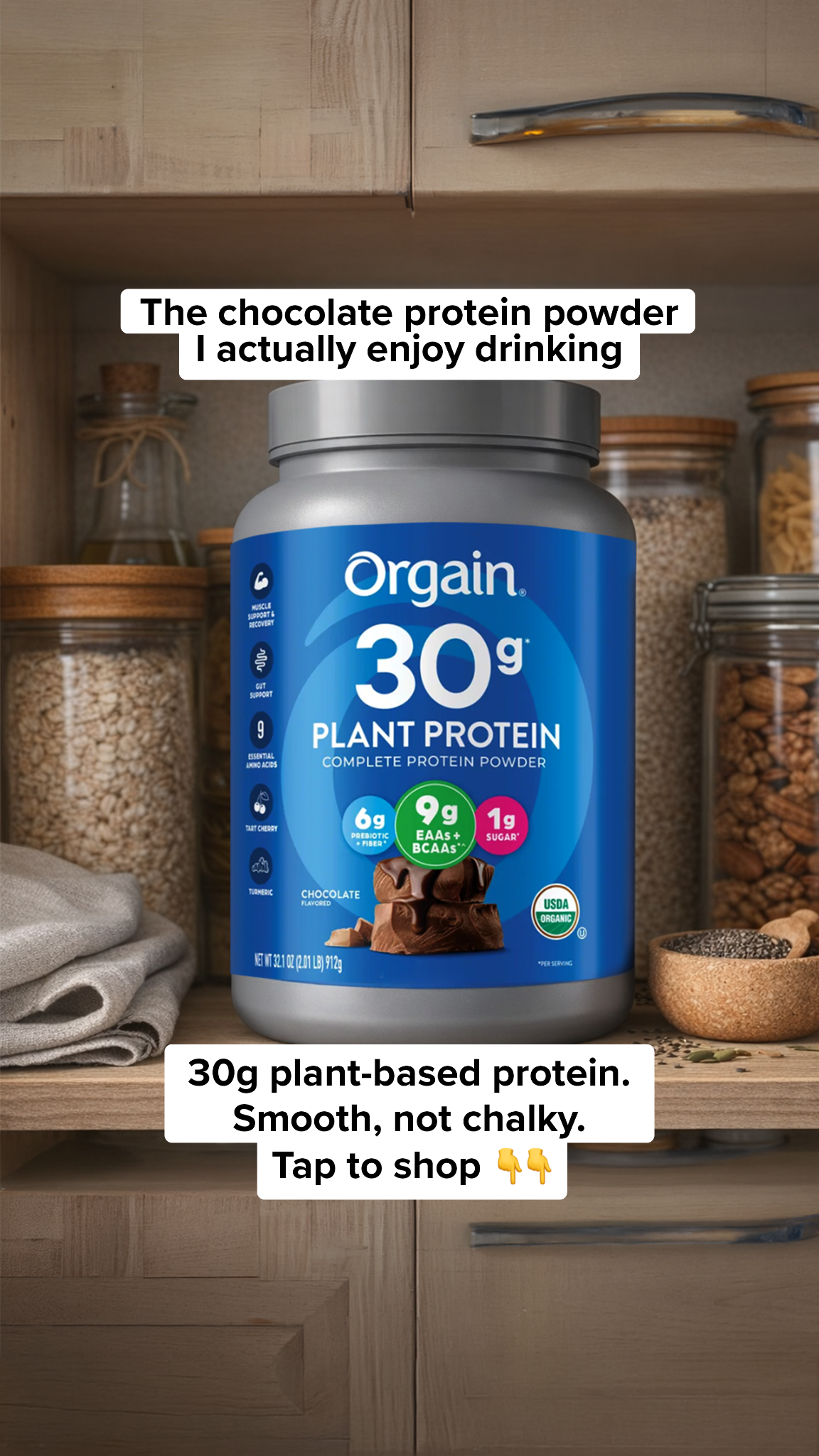 Supplements Facebook ad example 29: Your Go‑To Chocolate Shake