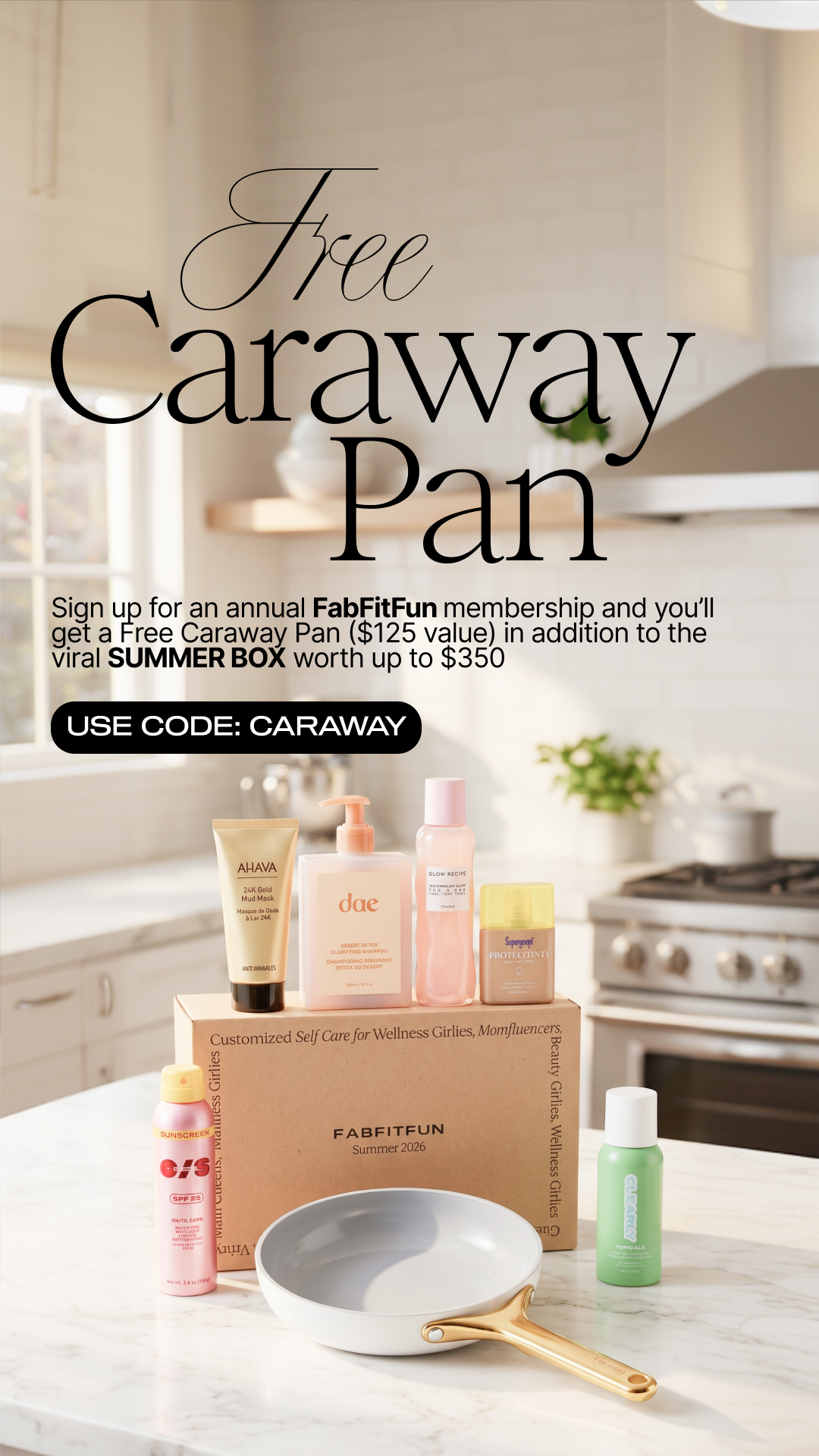 Subscriptions Facebook ad example 17: Free Caraway Pan With Your Box