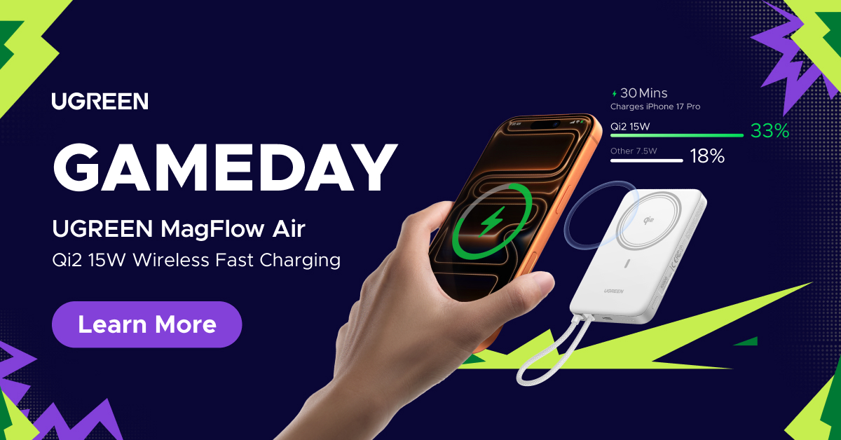 Technology Facebook ad example 34: UGREEN MagFlow Air Power Bank 10000mAh