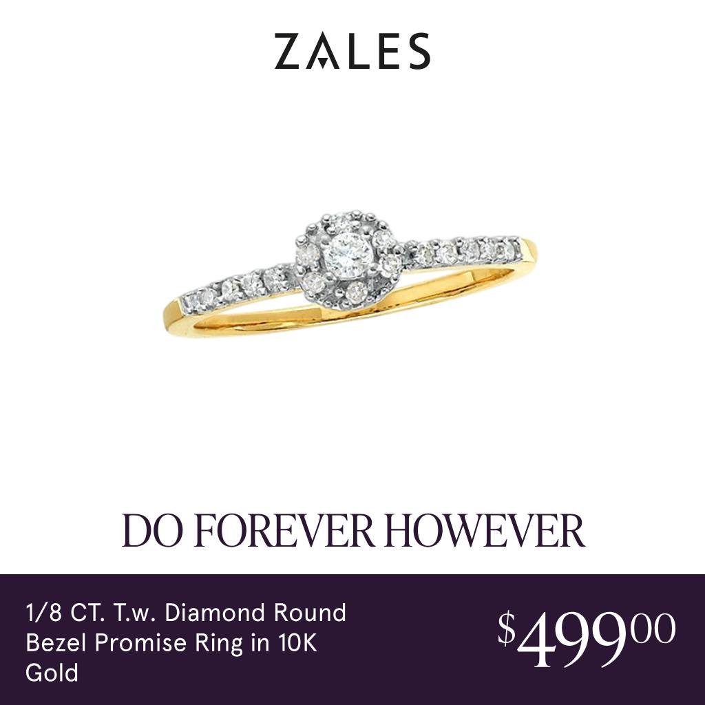 Jewelry Facebook ad example 8: 1/8 CT. T.w. Diamond Round Bezel Promise Ring in 10K Gold