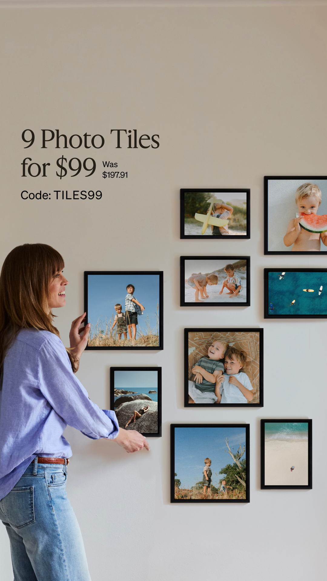 Weddings Facebook ad example 32: Photo tiles for your home