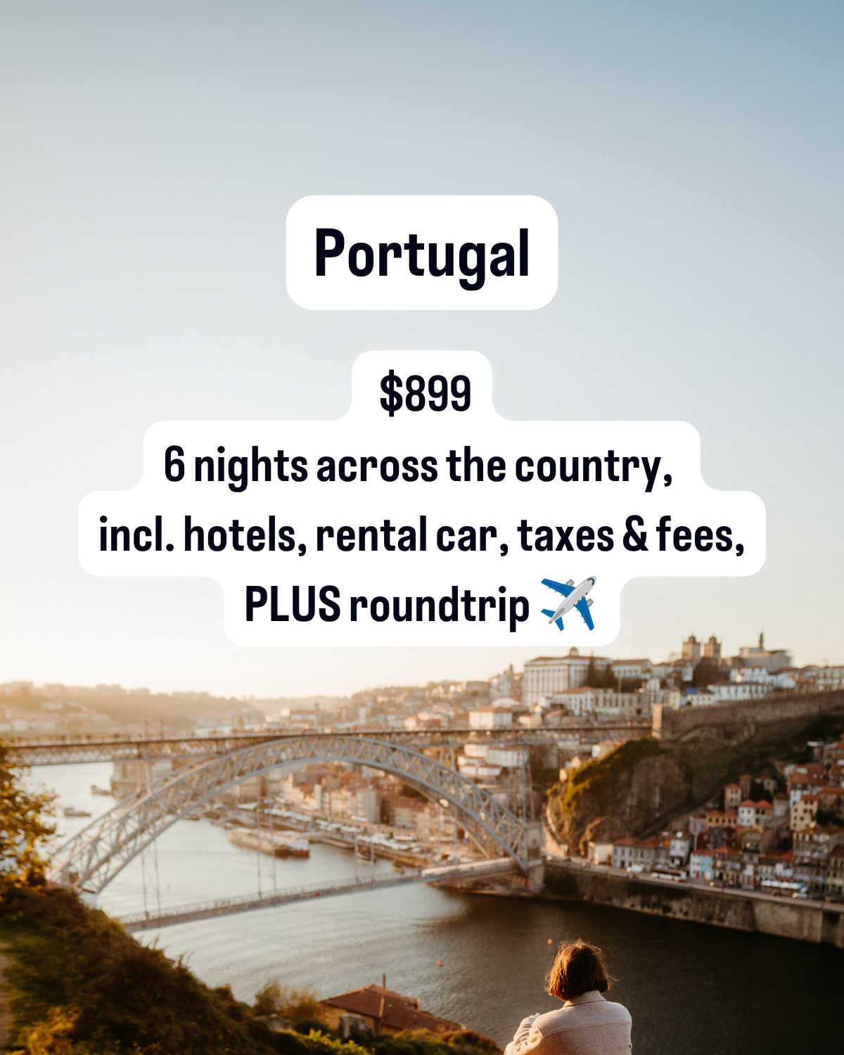 Travel Facebook ad example 44: 🚗 Road Trip Portugal incl. Flights — $899
