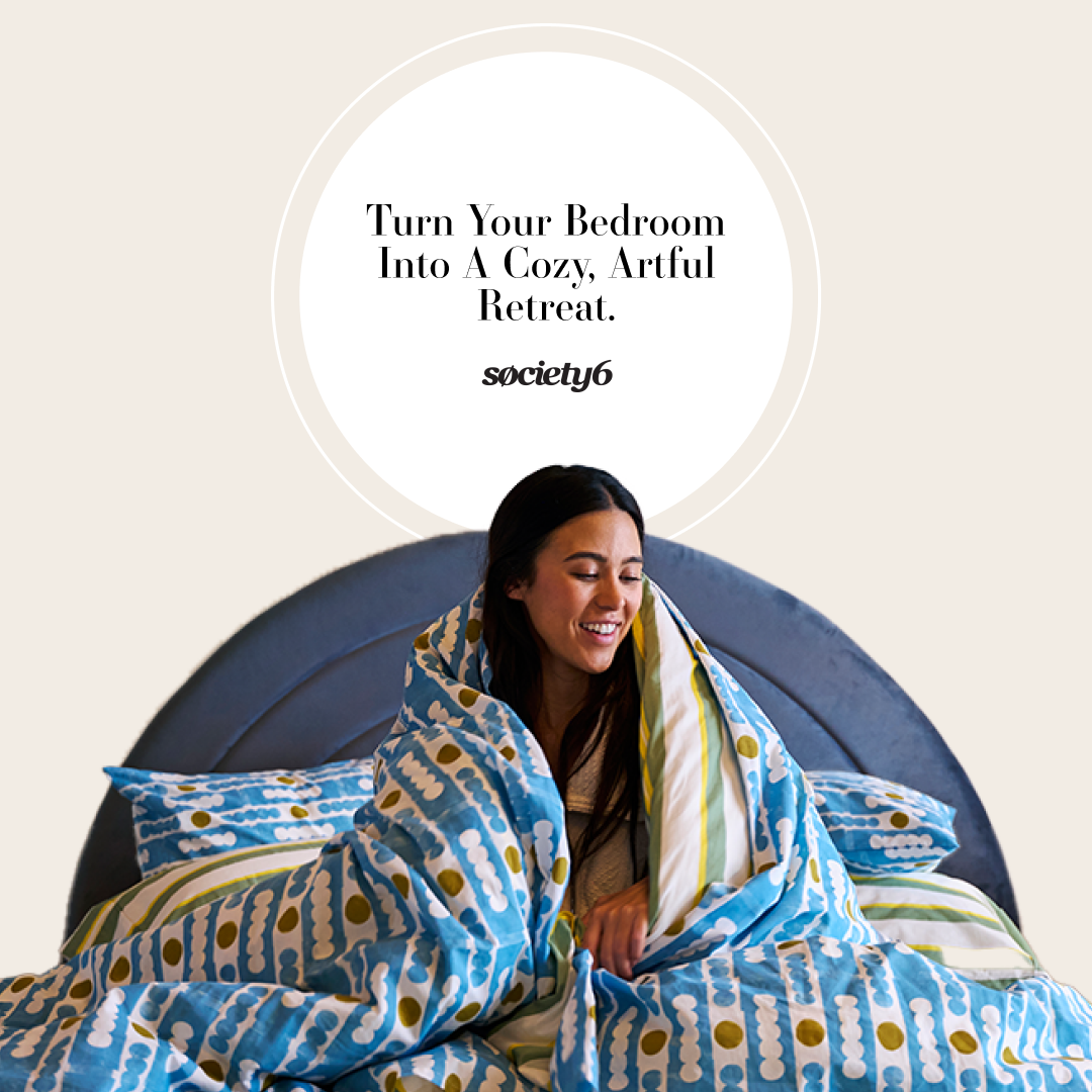 Art & Design Facebook ad example 26: Cozy Up with Society6 Bedding