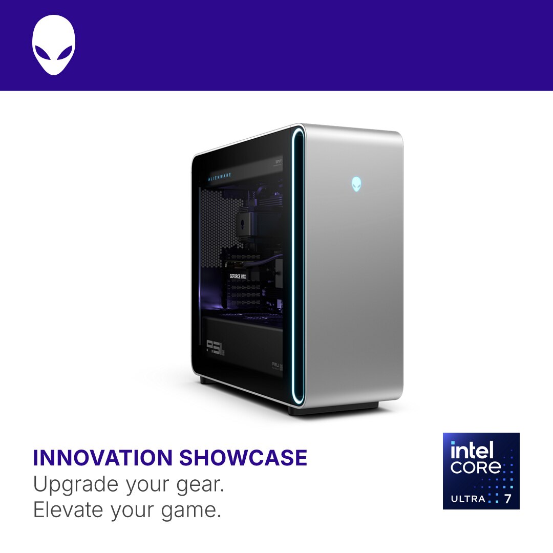 Technology Facebook ad example 8: Alienware Area-51 Gaming Desktop - w/ Intel Core Ultra 7 - 16GB - 1T - NVIDIA RTX