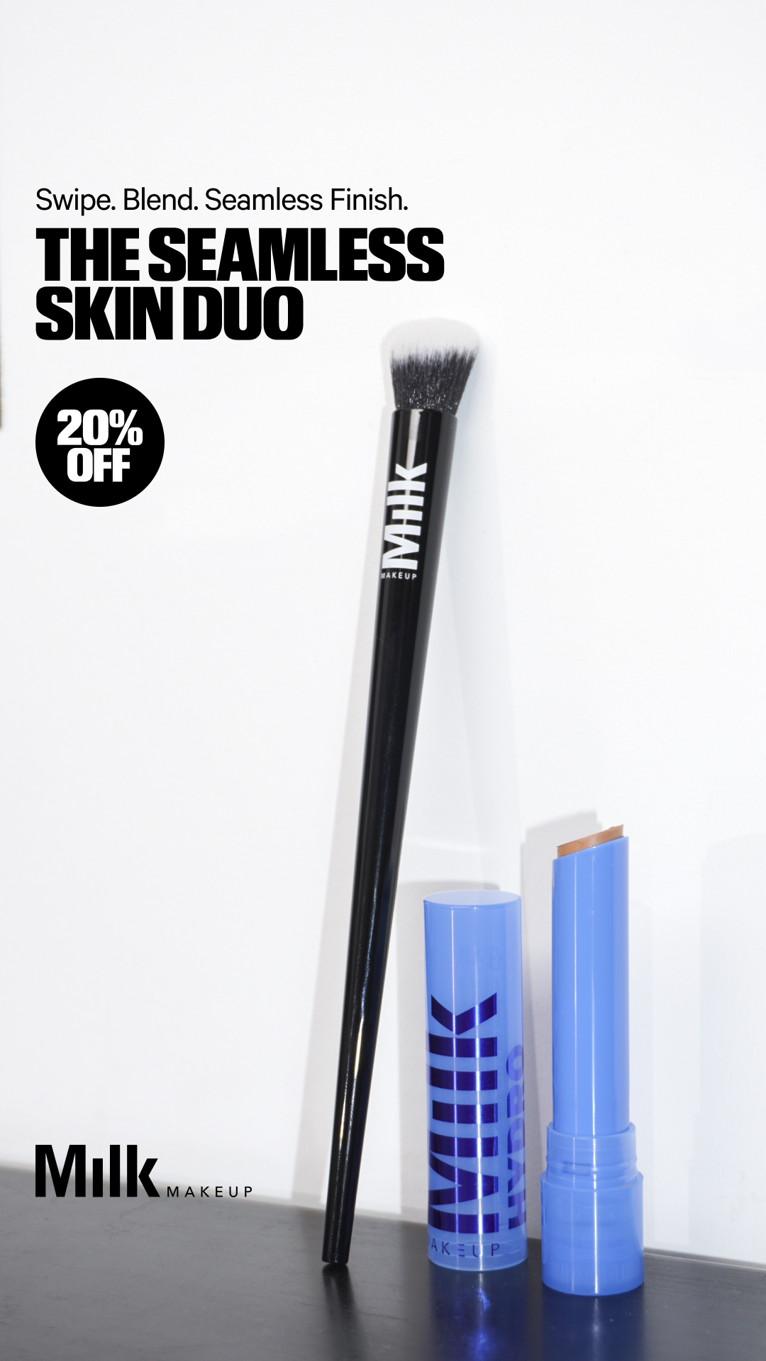 Beauty Facebook ad example 3: Concealer + brush. 20% off.