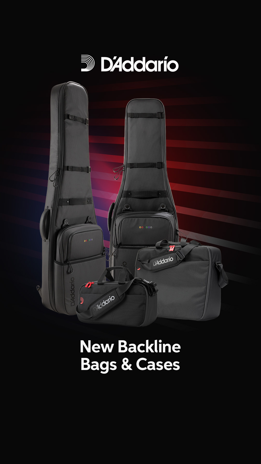 Entertainment Facebook ad example 38: New Bags & Cases from D'Addario