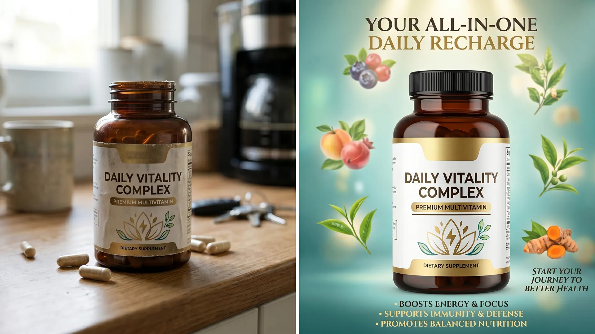 SUPPLEMENTS before and after comparison