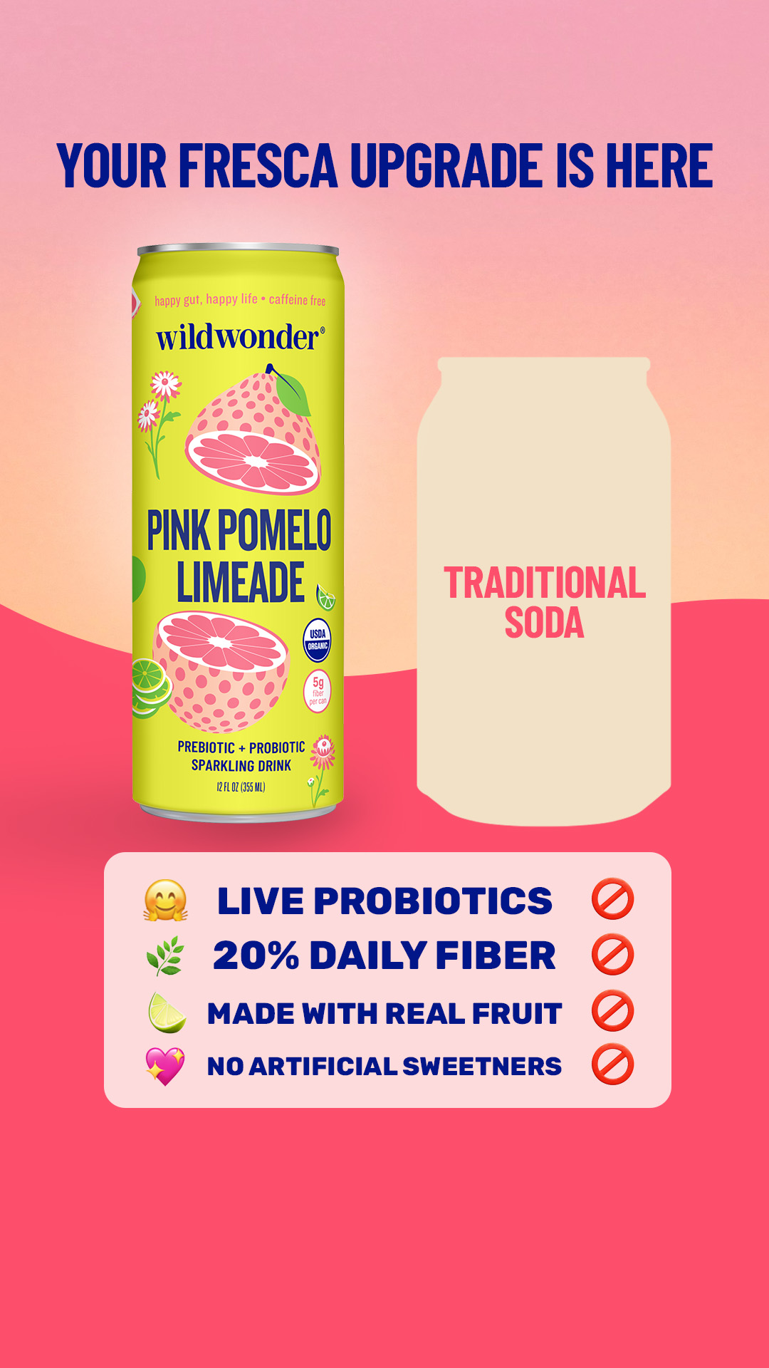 Food & Drink Facebook ad example 24: NEW: Pink Pomelo Limeade
