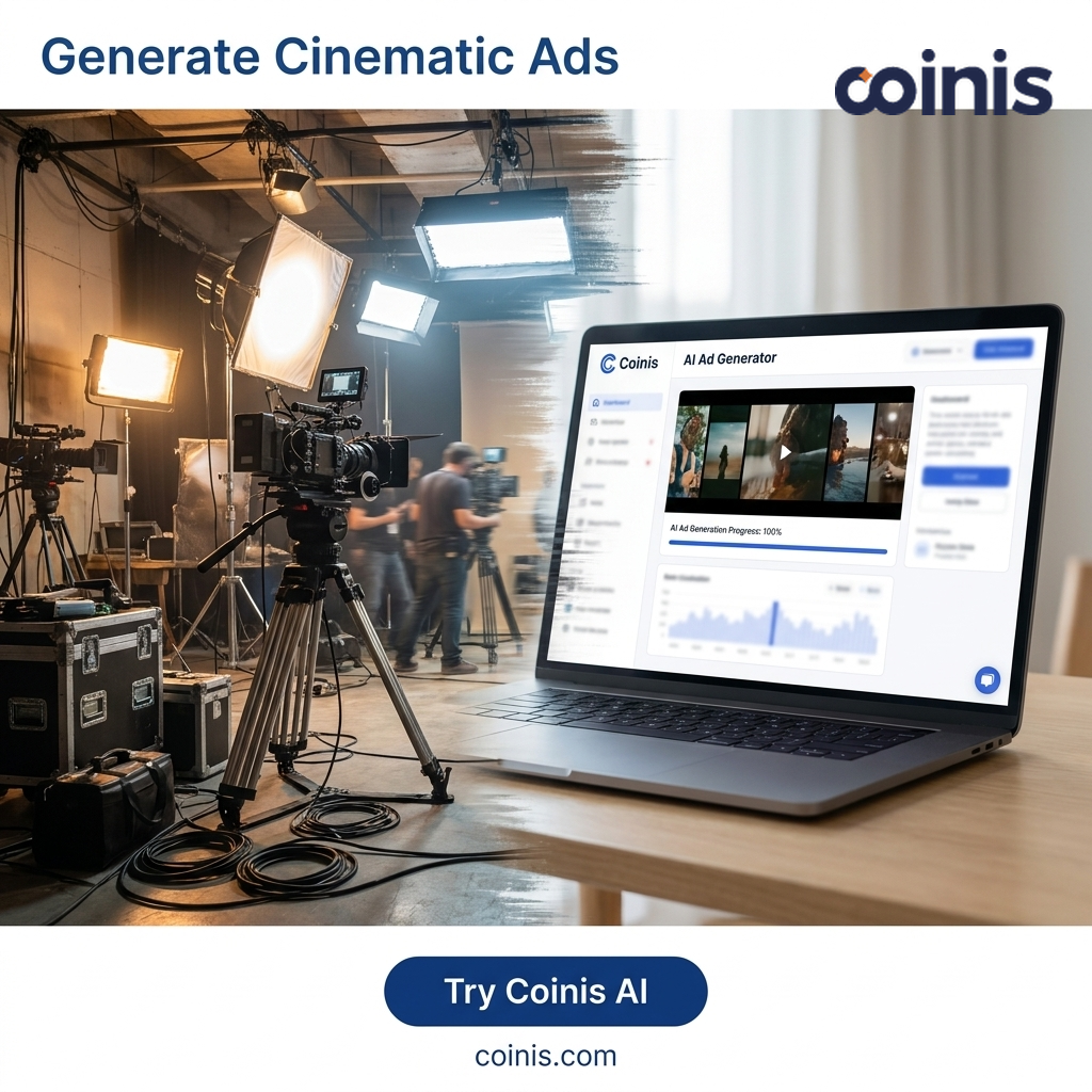 Base 1:1 square product ad for Coinis AI Ad Generator, generated with generate_image_templates