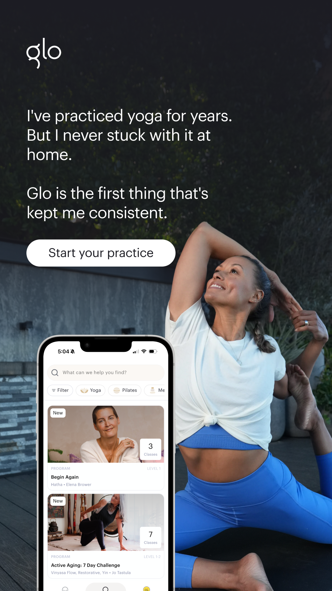 Wellness Facebook ad example 5: Try Glo today and enjoy your first 7 days free