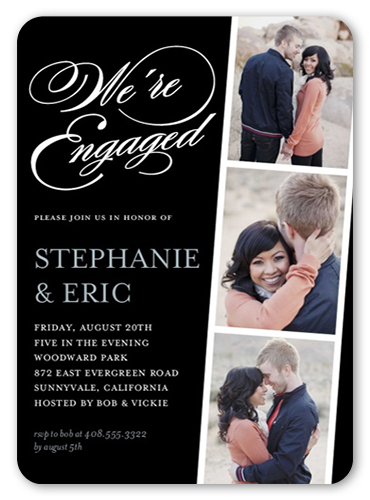 Weddings Facebook ad example 48: Engagement Party Invitations: Linked For Life, Black, Matte, Signature Smooth Cardstock, Rounded