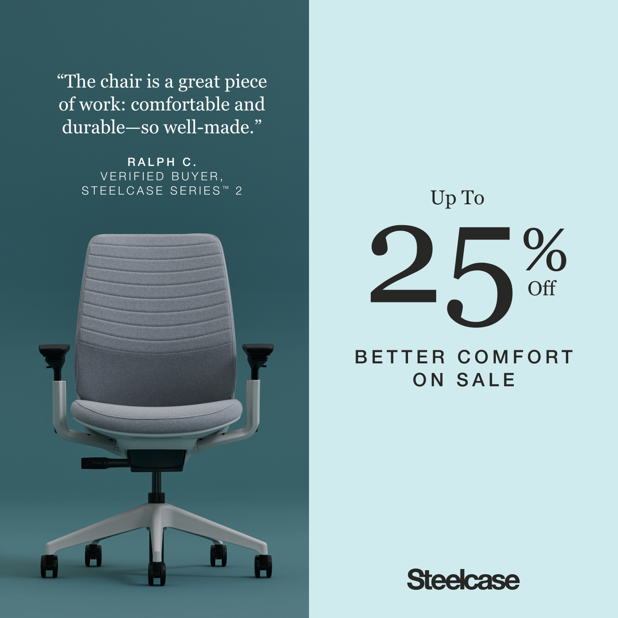 Office Facebook ad example 12: Up to 25% Off Sitewide