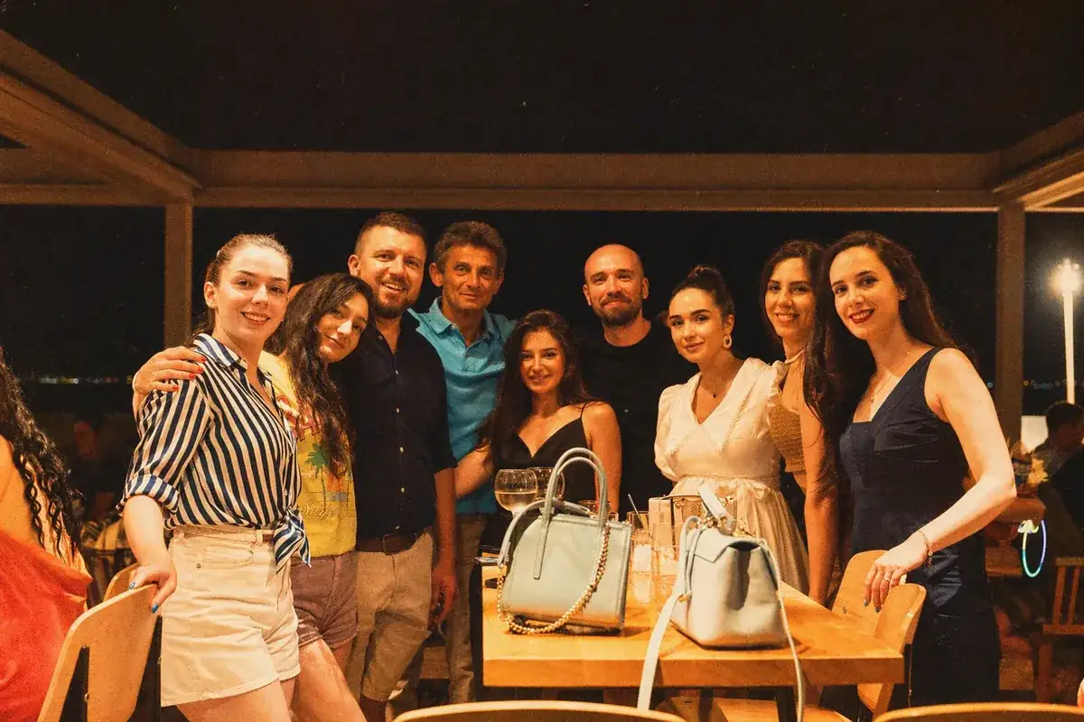 Coinis team at a dinner party