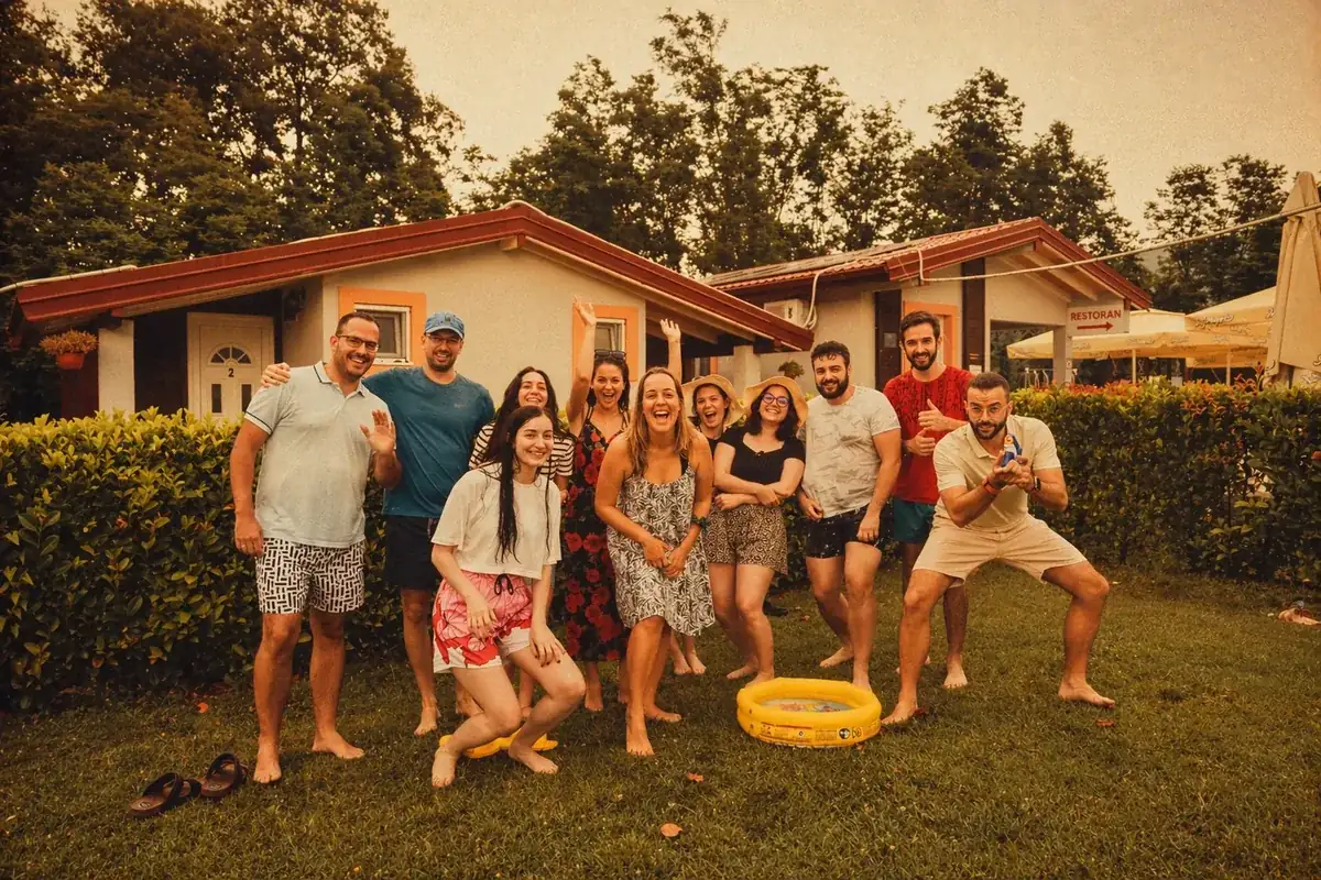 Coinis team at a fun summer outdoor gathering