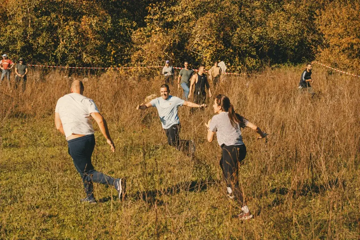 Coinis team at an outdoor team-building activity