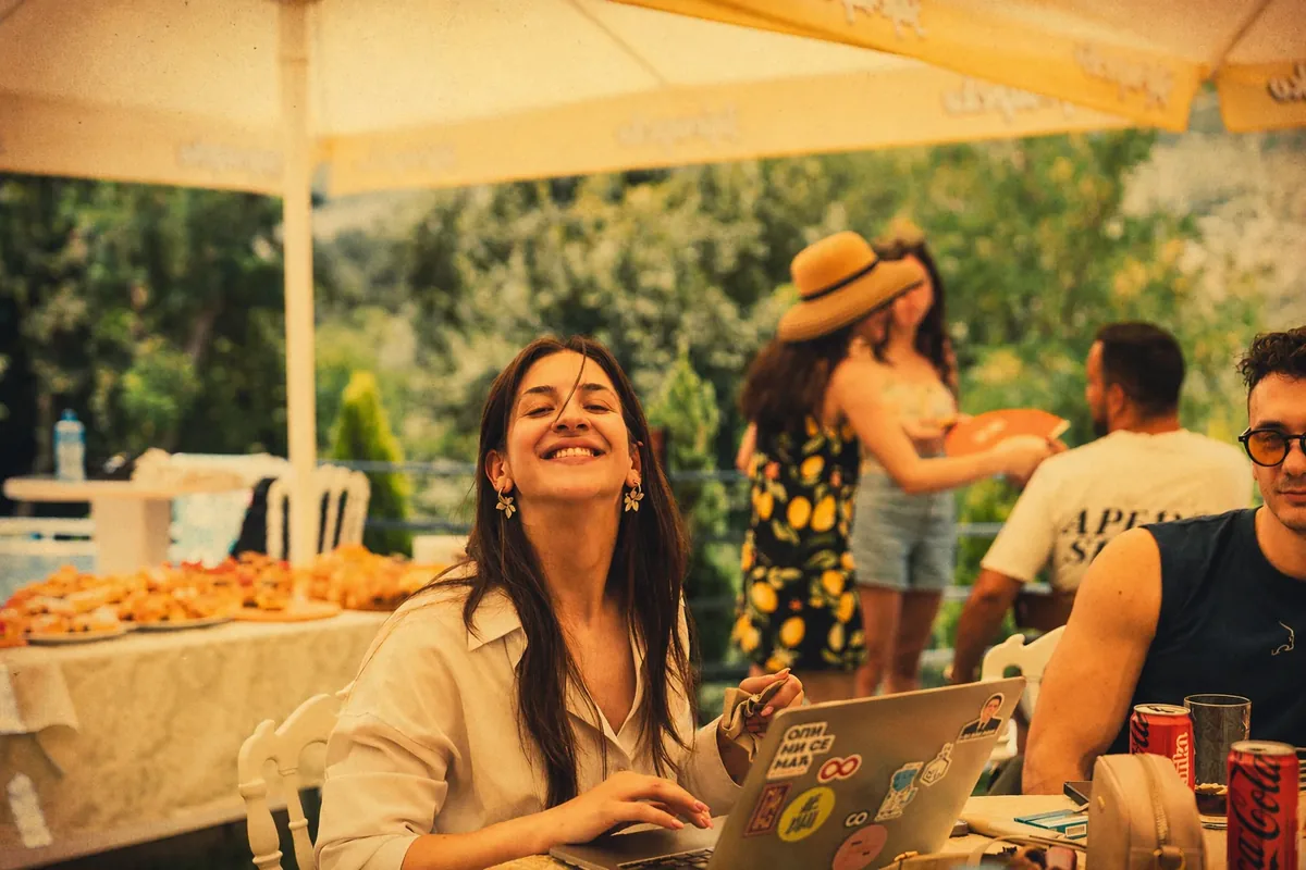 Coinis team at an outdoor gathering