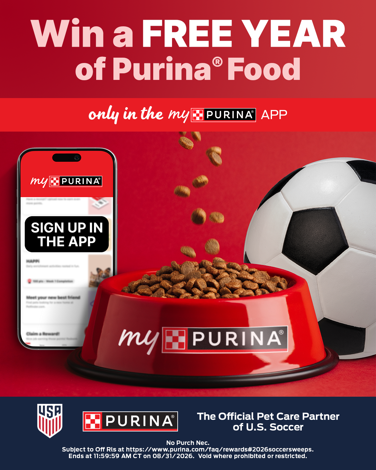 Pets Facebook ad example 43: Free Pet Food for a Year!