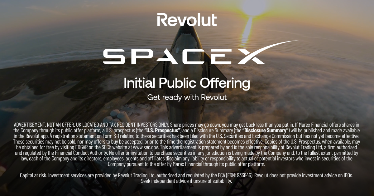 Finance Facebook ad example 1: Get ready for the SpaceX IPO