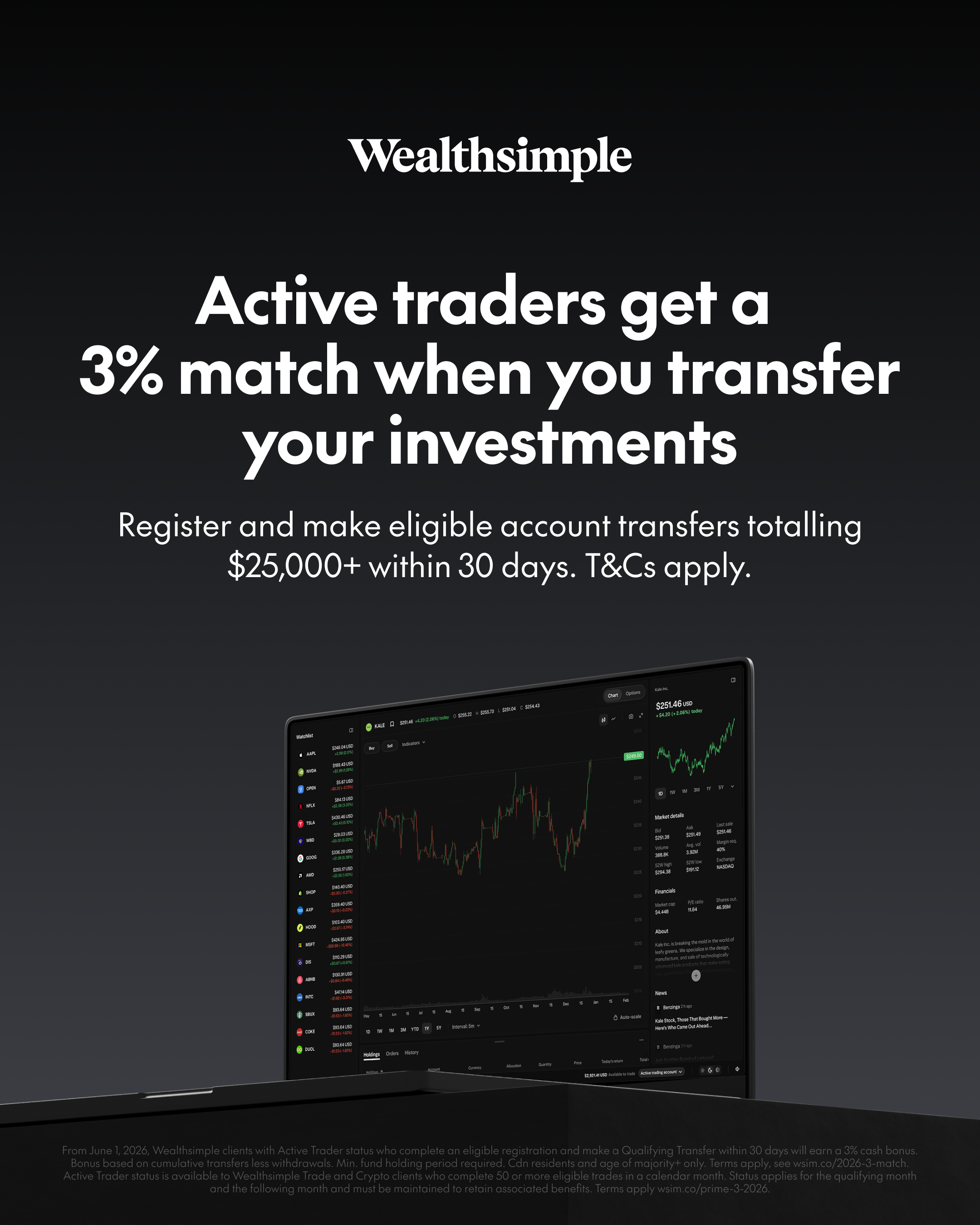 Finance Facebook ad example 9: Get a 3% match
