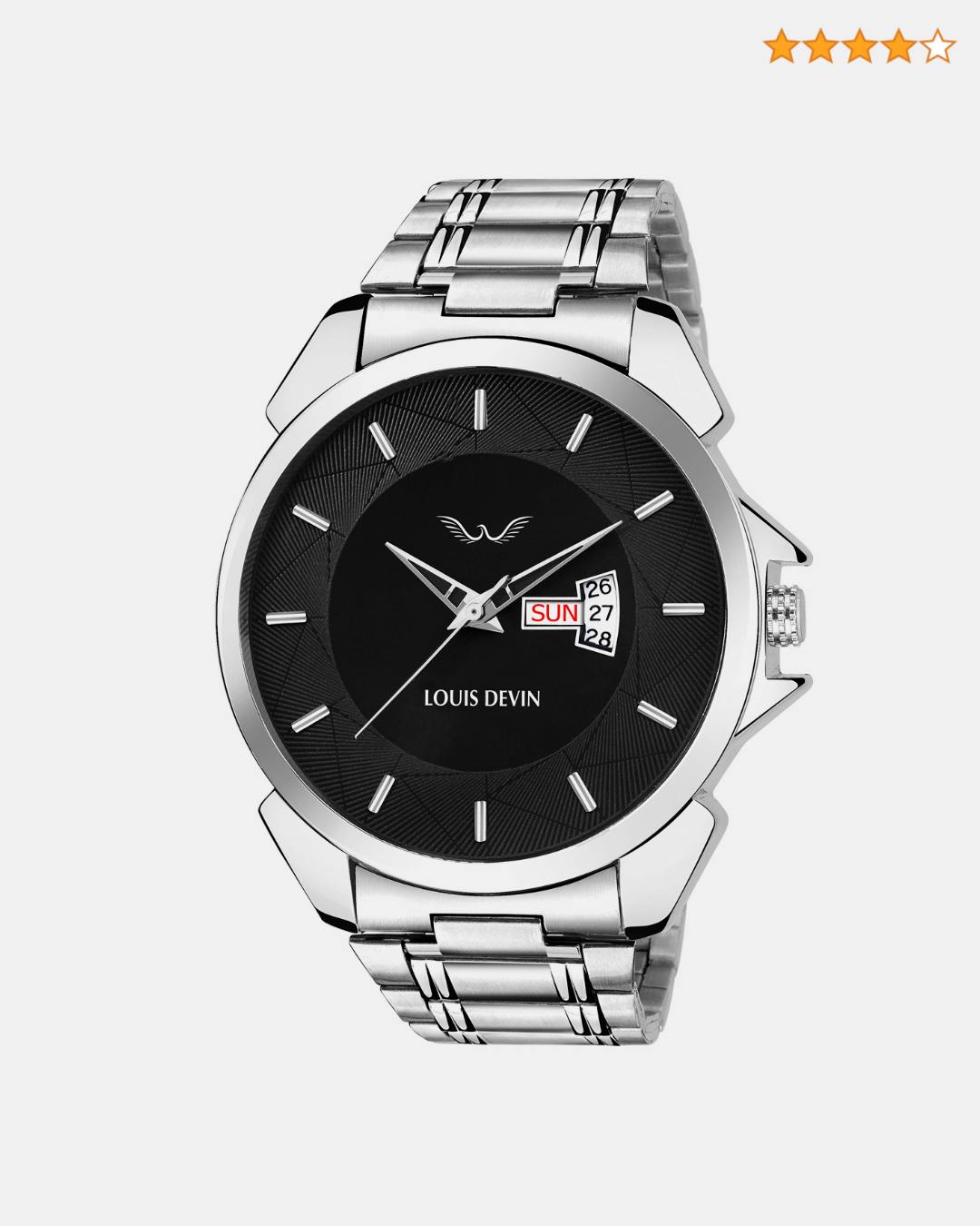 Finance Facebook ad example 48: LOUIS DEVIN WT005 Stainless Steel Chain Analog Wrist Watch for Men
